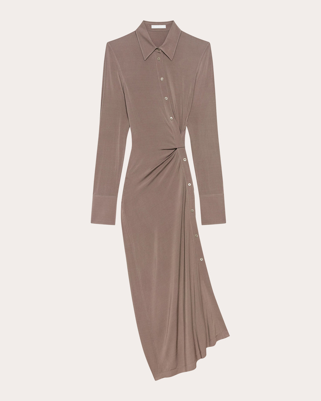 Stretch Jersey Twisted Shirt Dress