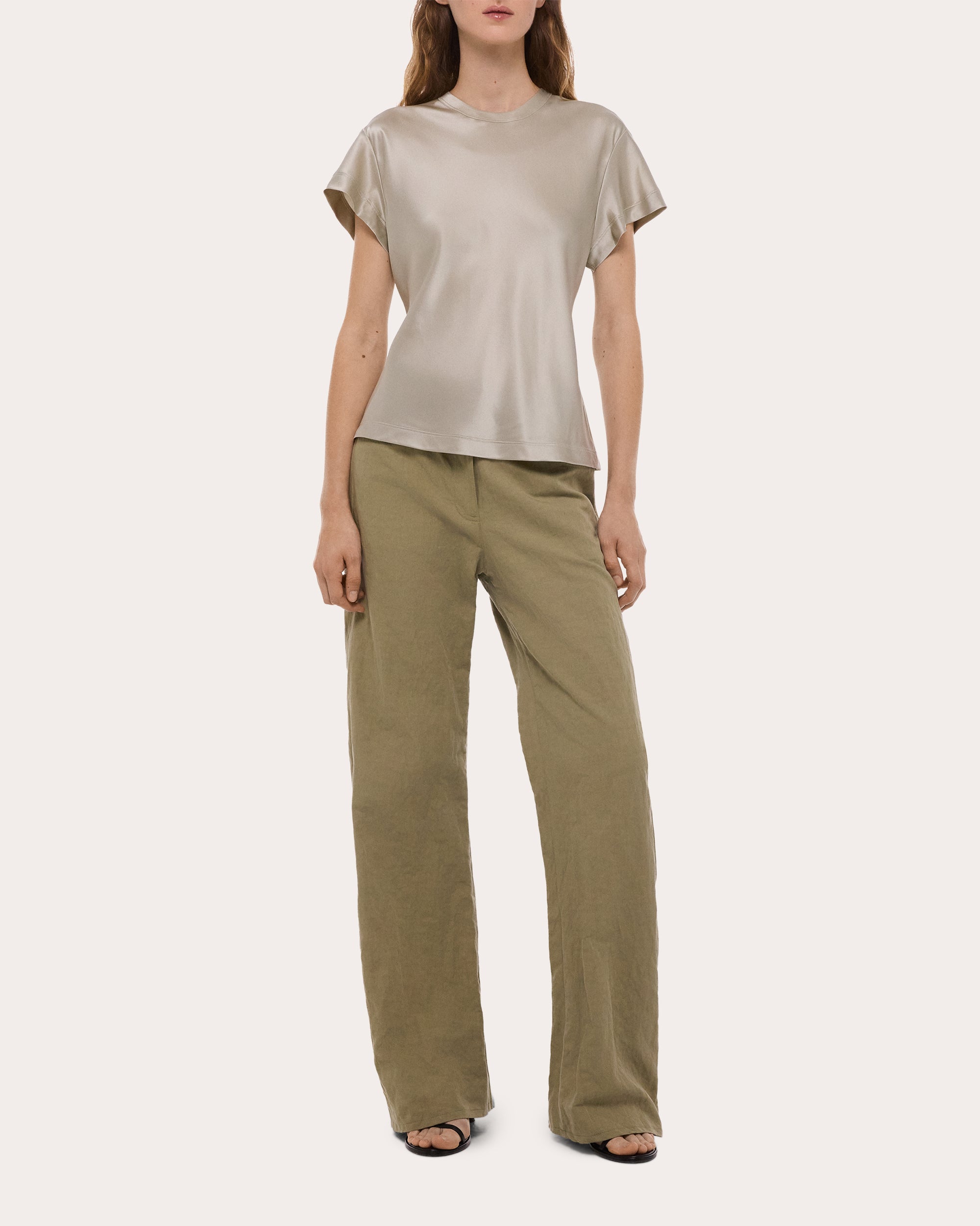 Silk Satin Crewneck Tee