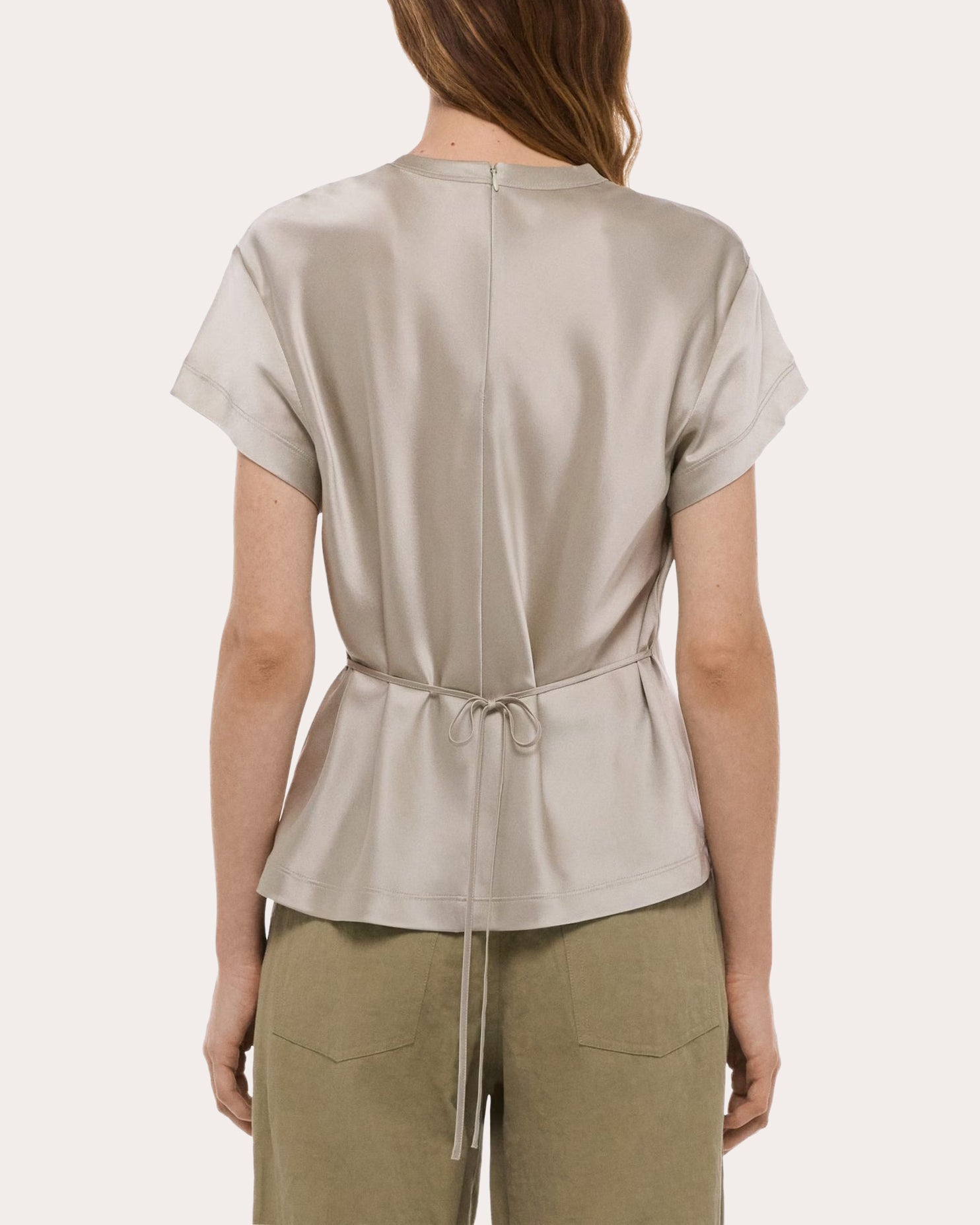 Silk Satin Crewneck Tee