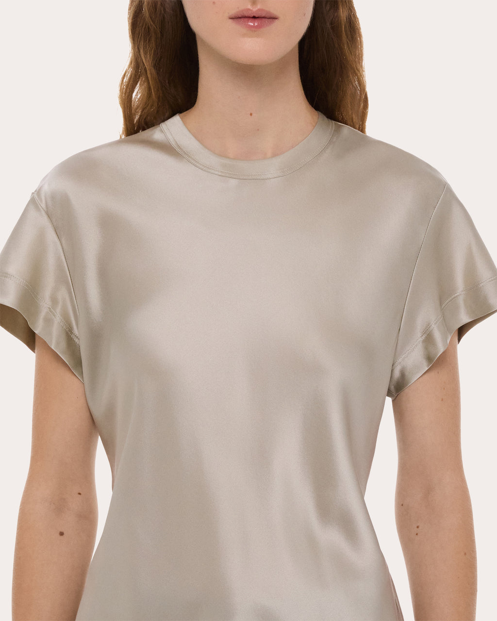 Silk Satin Crewneck Tee