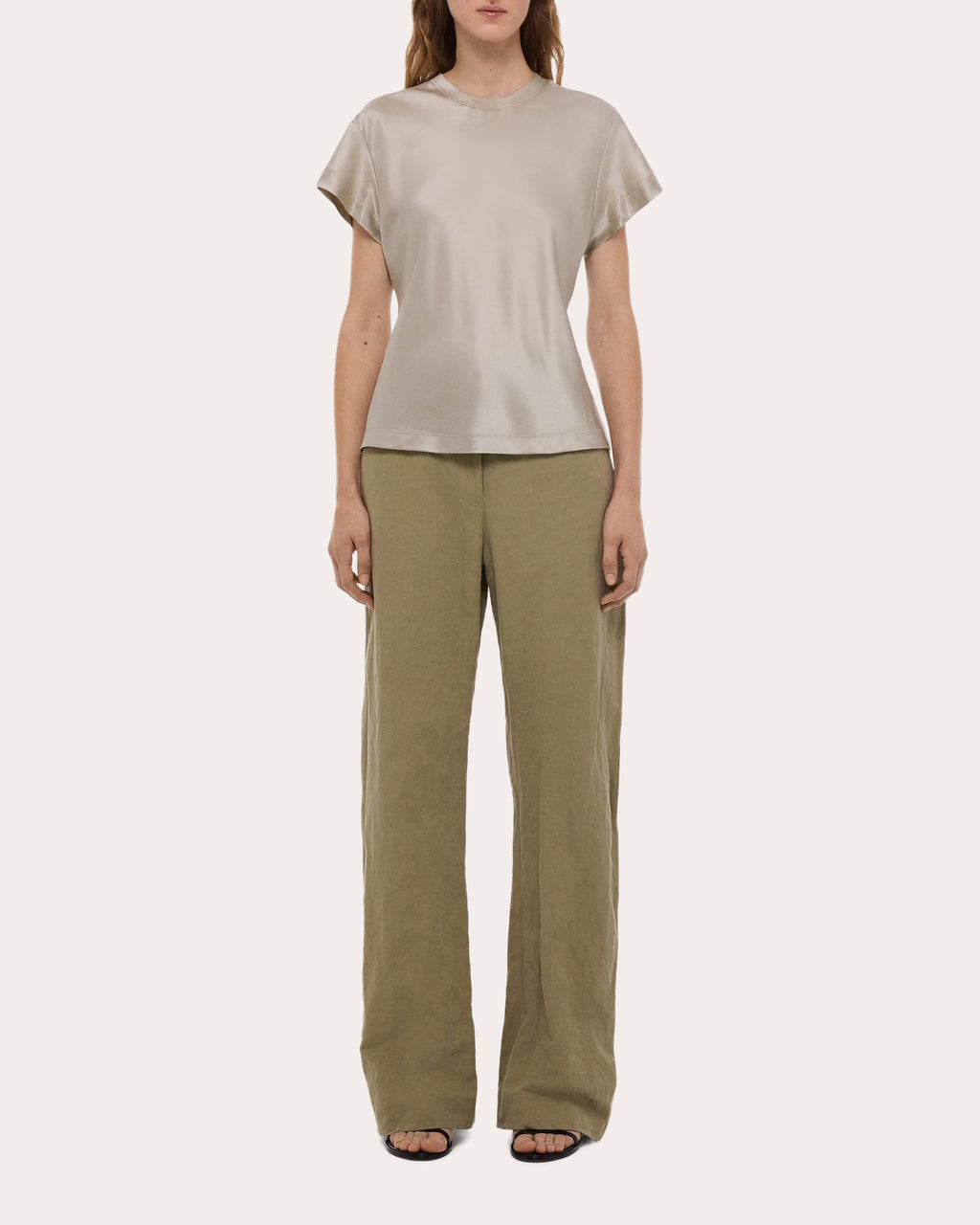 Silk Satin Crewneck Tee