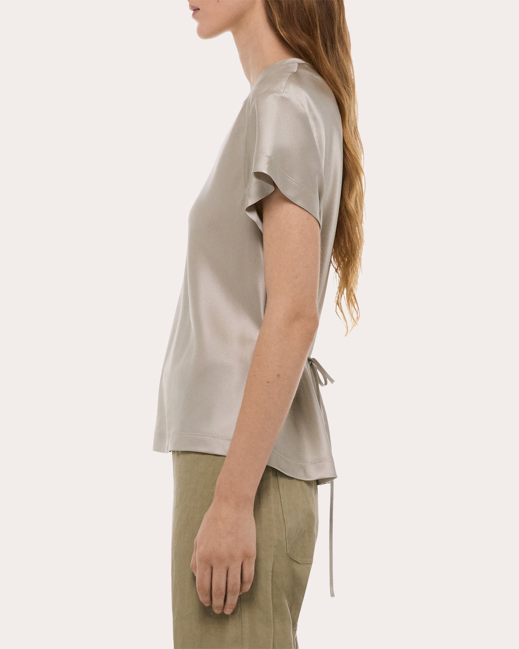 Silk Satin Crewneck Tee