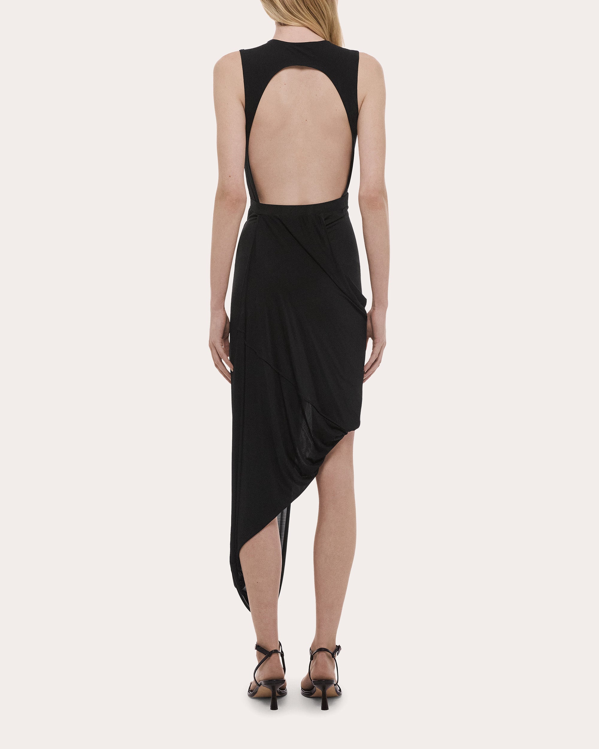 helmut lang draped jersey dress HELMUT LANG Draped Racerback Kinetic Jersey Dress Size Medium M