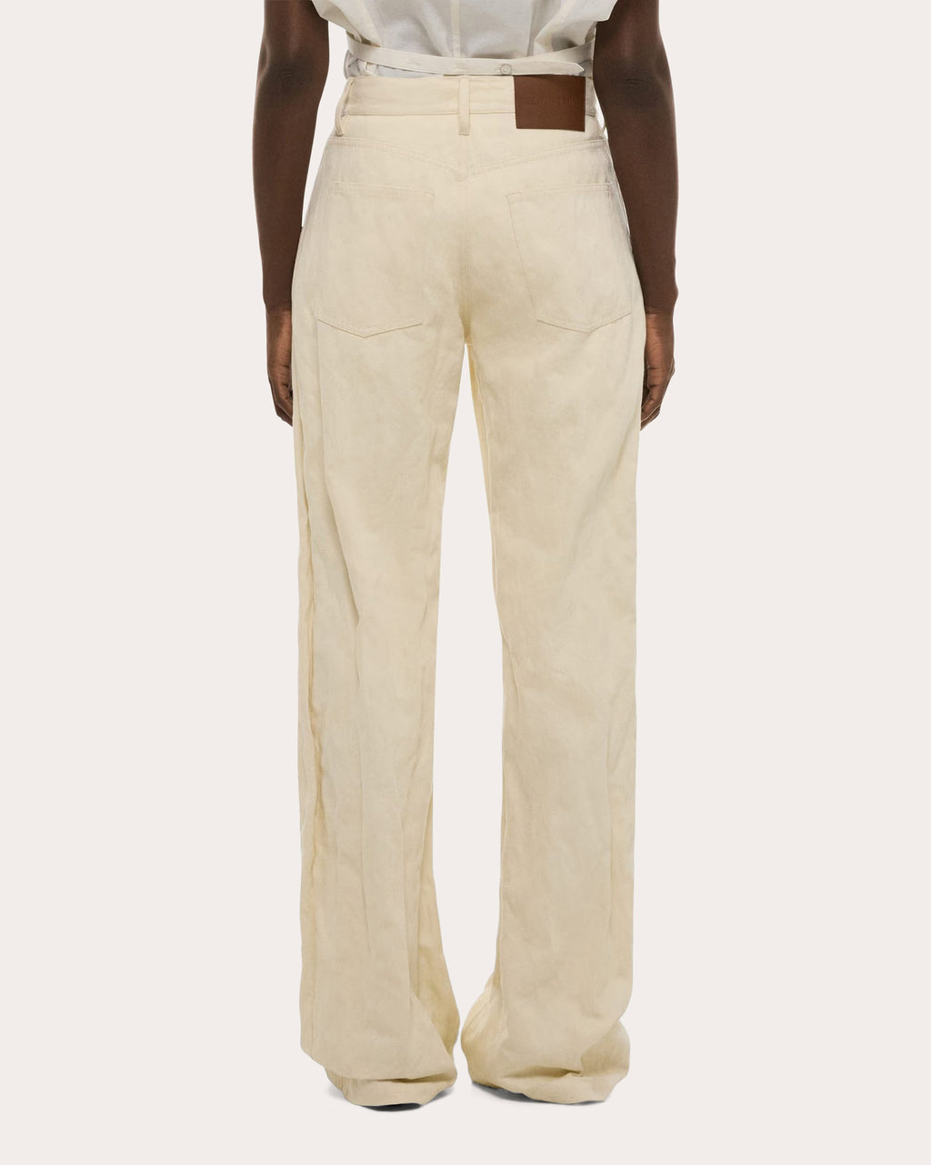 Crushed Metallic Twill Bootcut Jeans