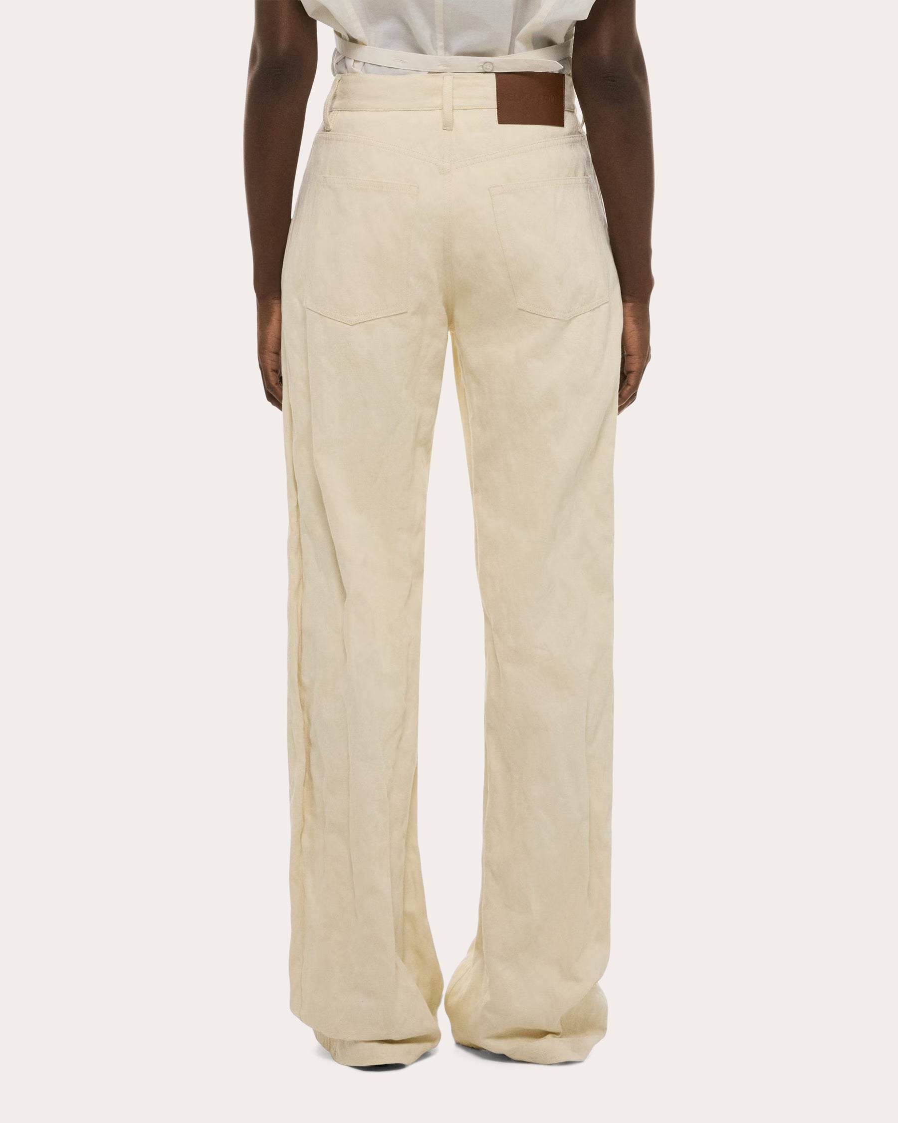 Crushed Metallic Twill Bootcut Jeans