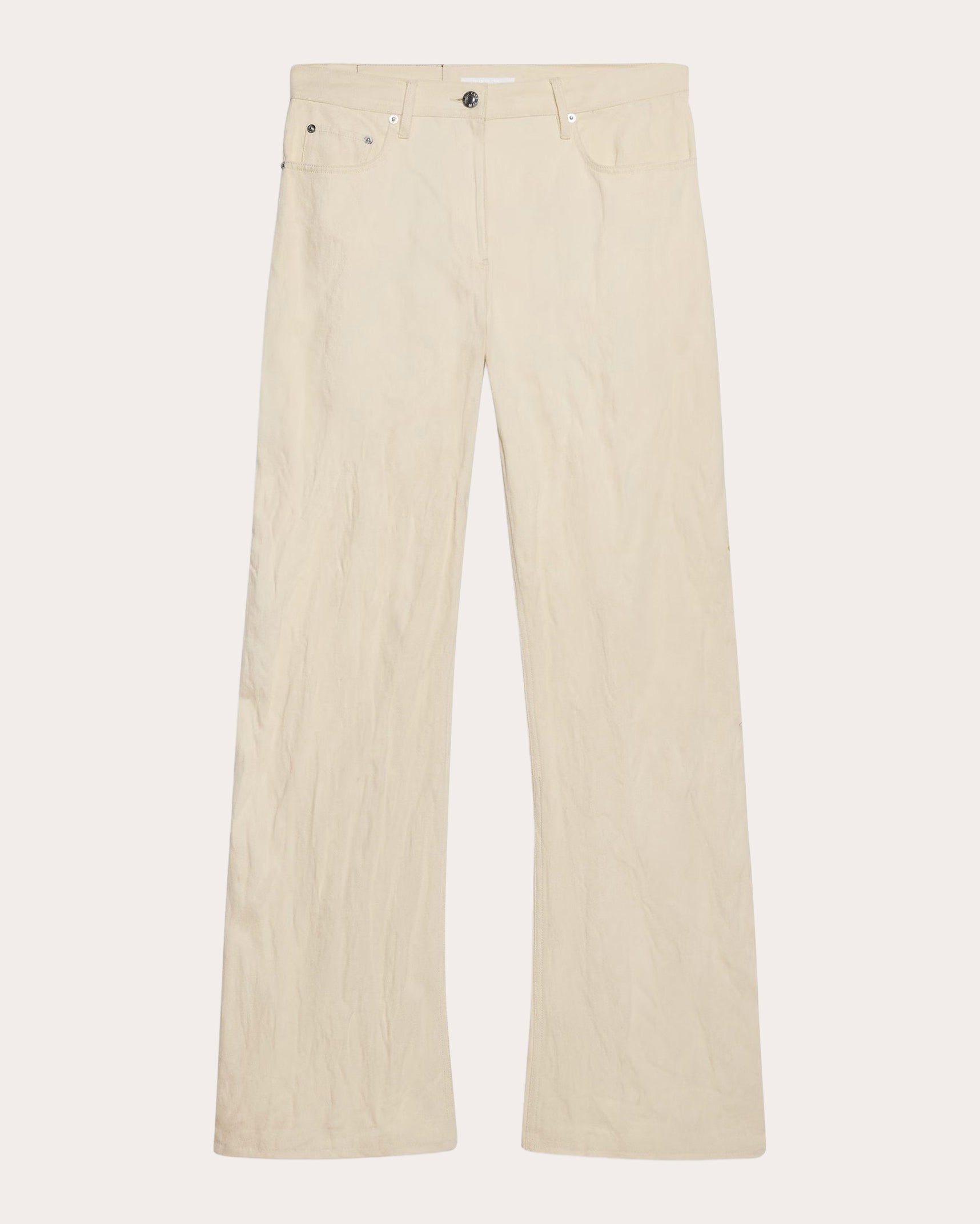 Crushed Metallic Twill Bootcut Jeans