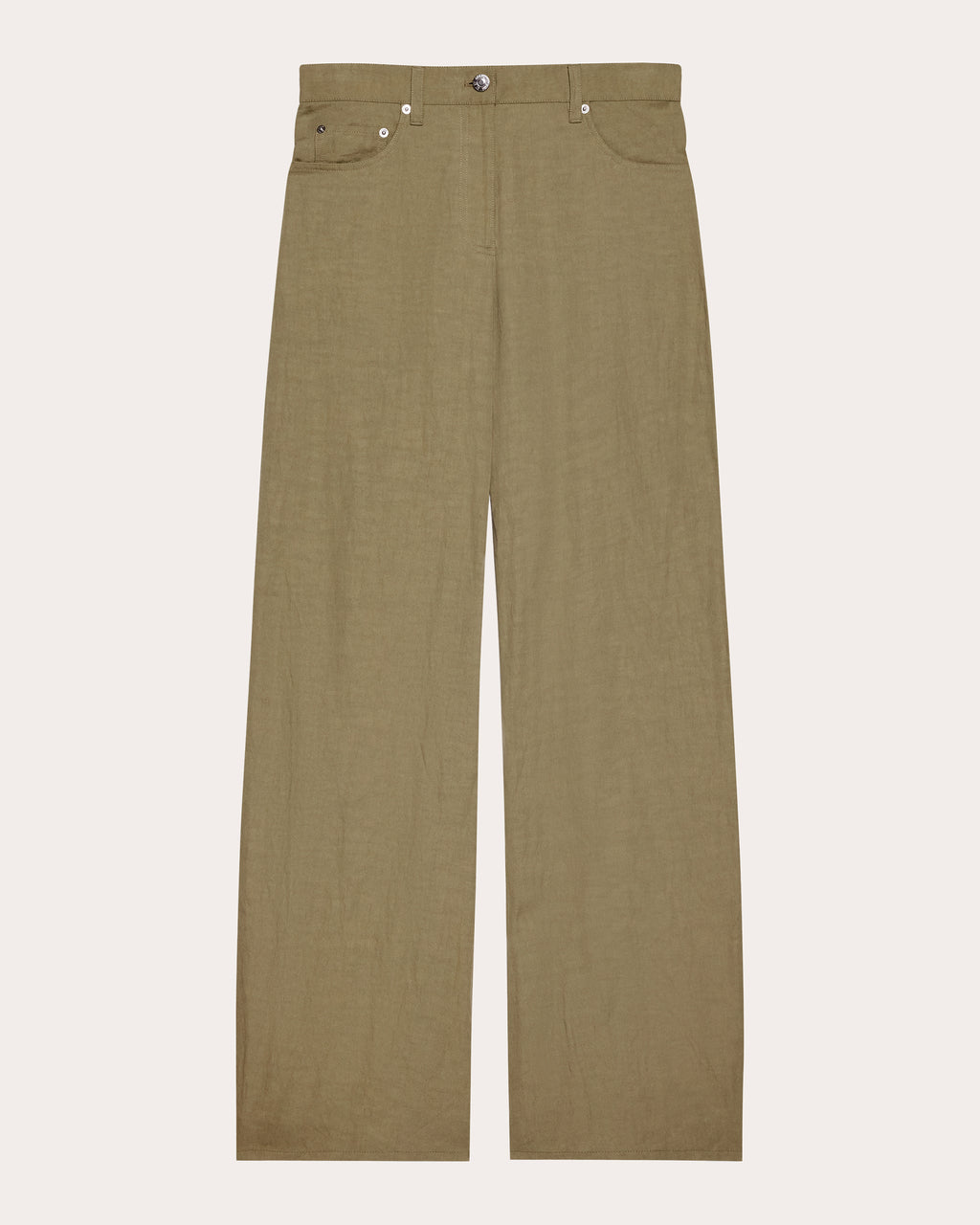 Cotton Linen Barrel Bootcut Trousers