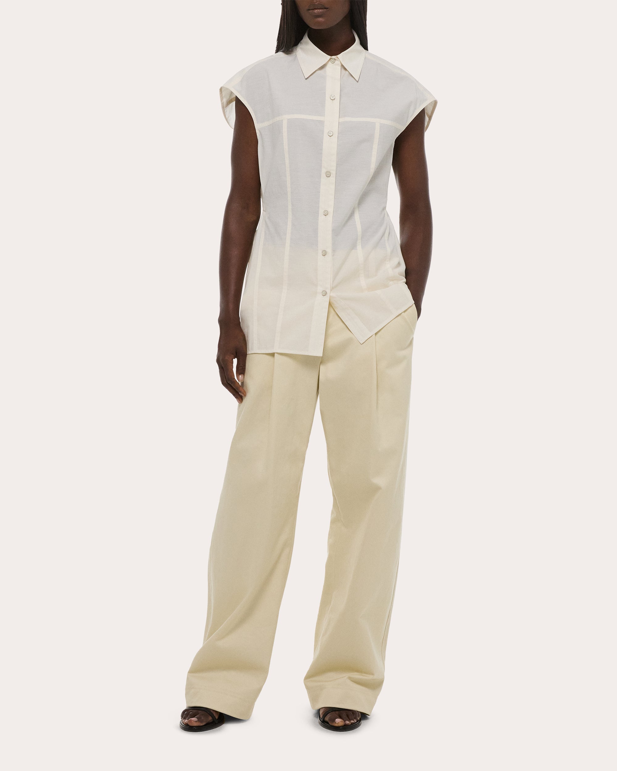 Organic Cotton Sleeveless Work Shirt