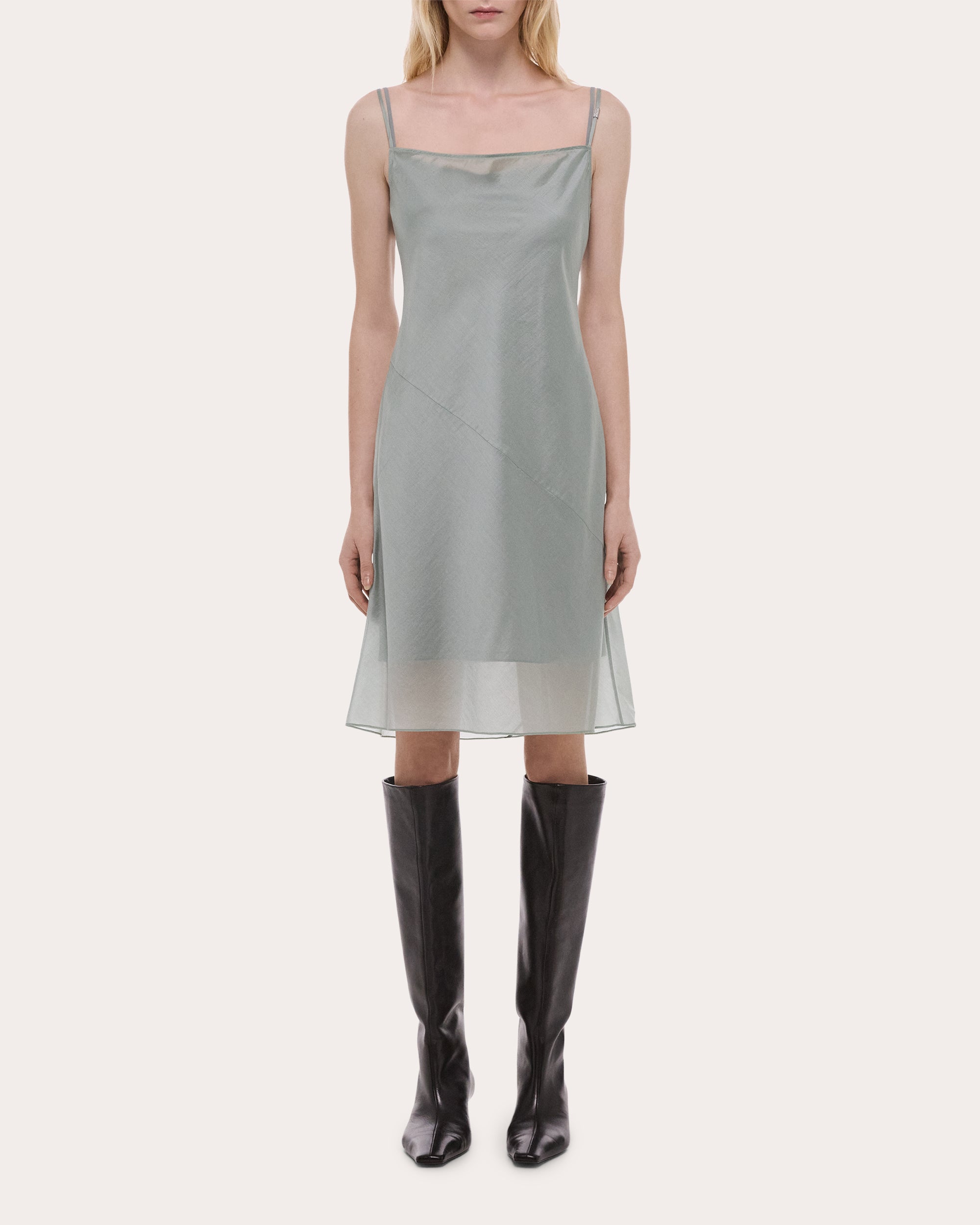 grey slip dress mini Silver Crinkle Metallic Mini Slip Dress