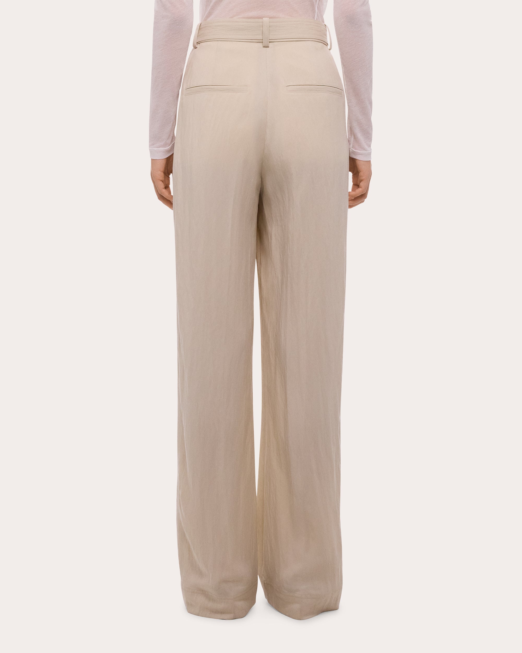 Pleated Twill Relaxed Trousers