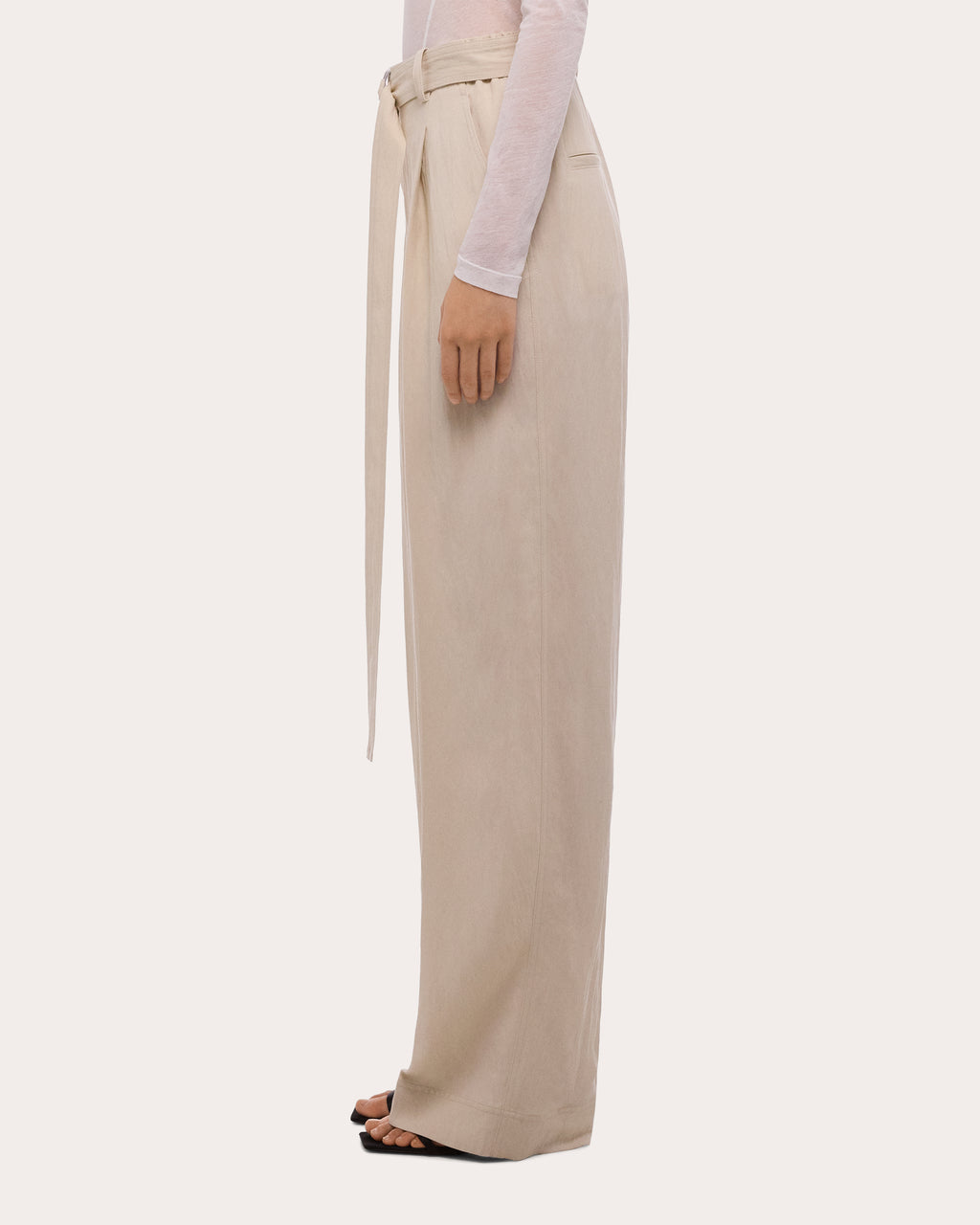 Pleated Twill Relaxed Trousers