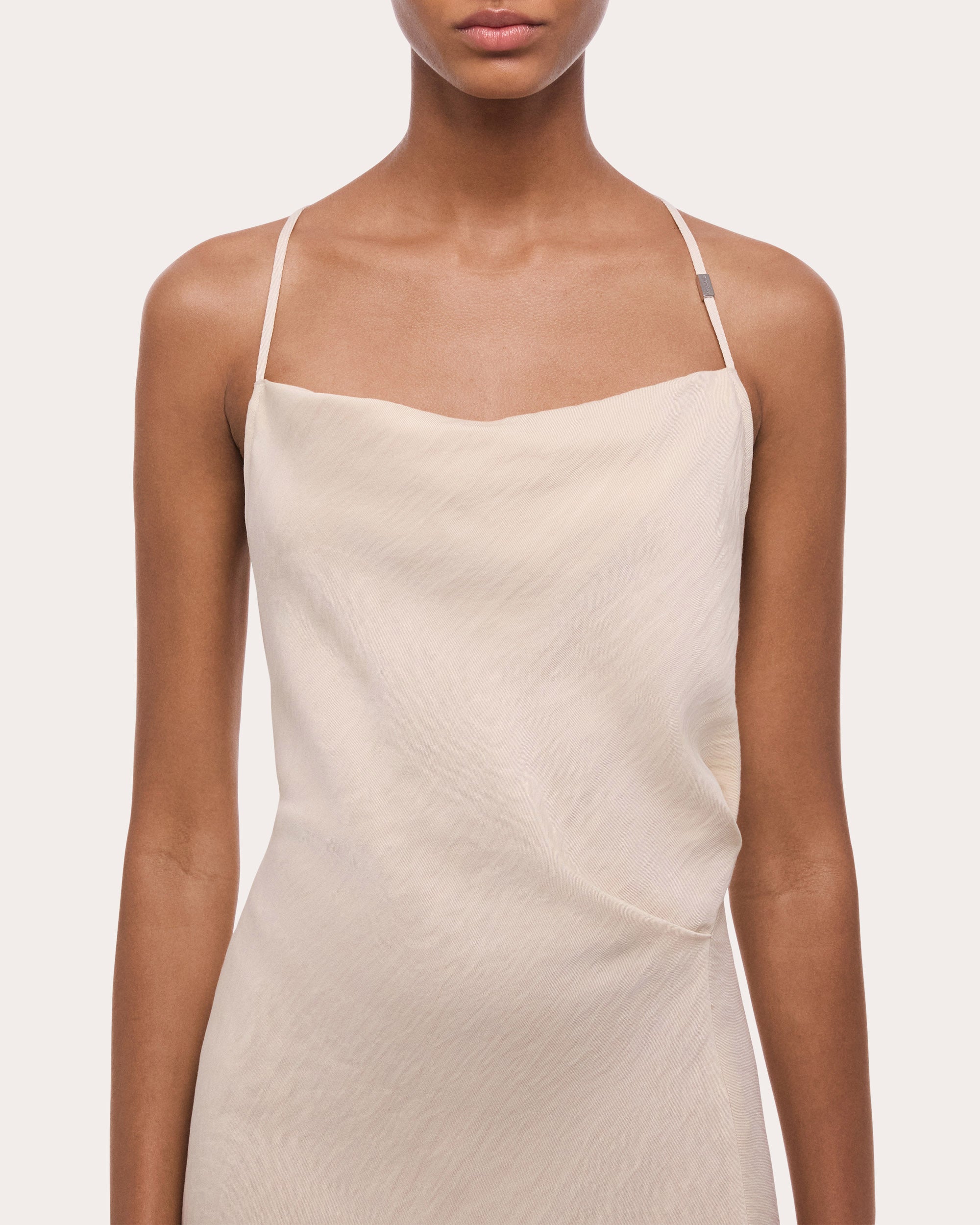 Twill Knotted Handkerchief Slip Dress