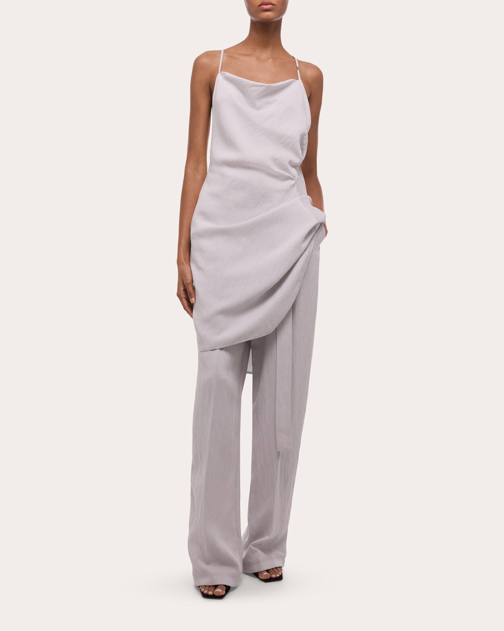 Twill Knotted Handkerchief Slip Dress