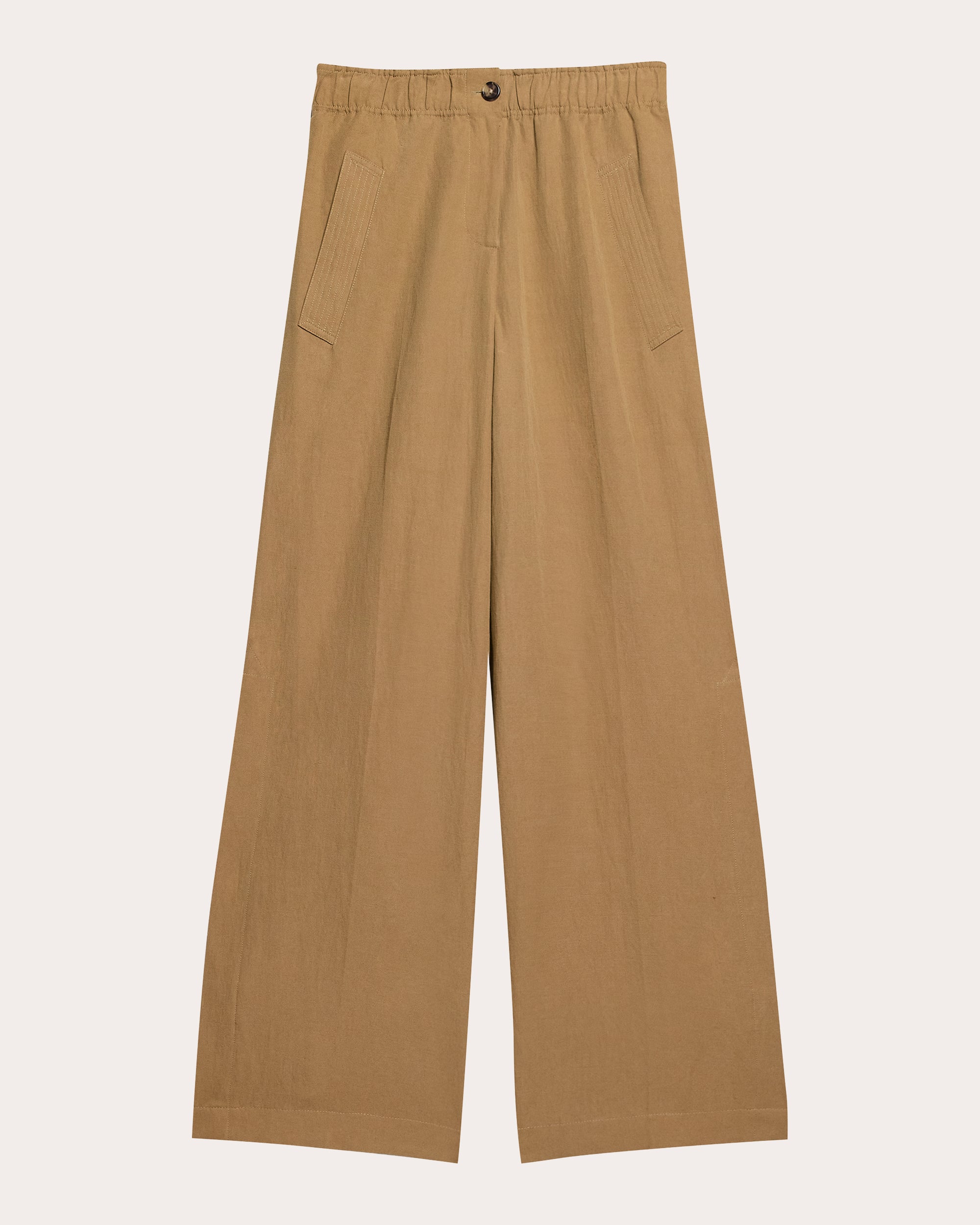 Cotton Linen Wide-Leg Trench Trousers