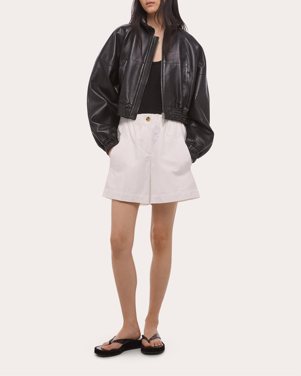 Cotton Linen Trench Shorts