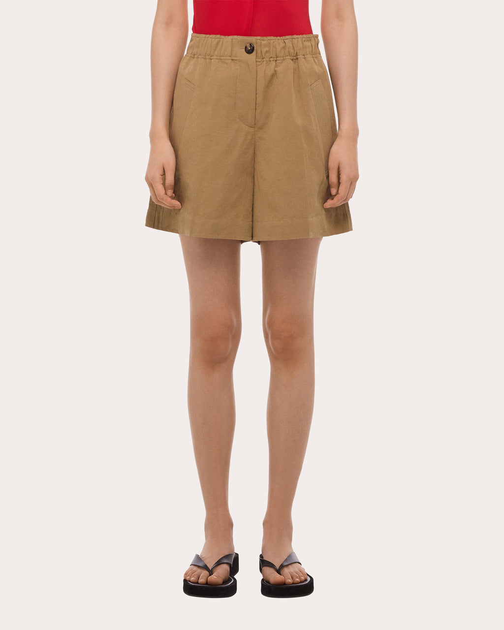 Cotton Linen Trench Shorts