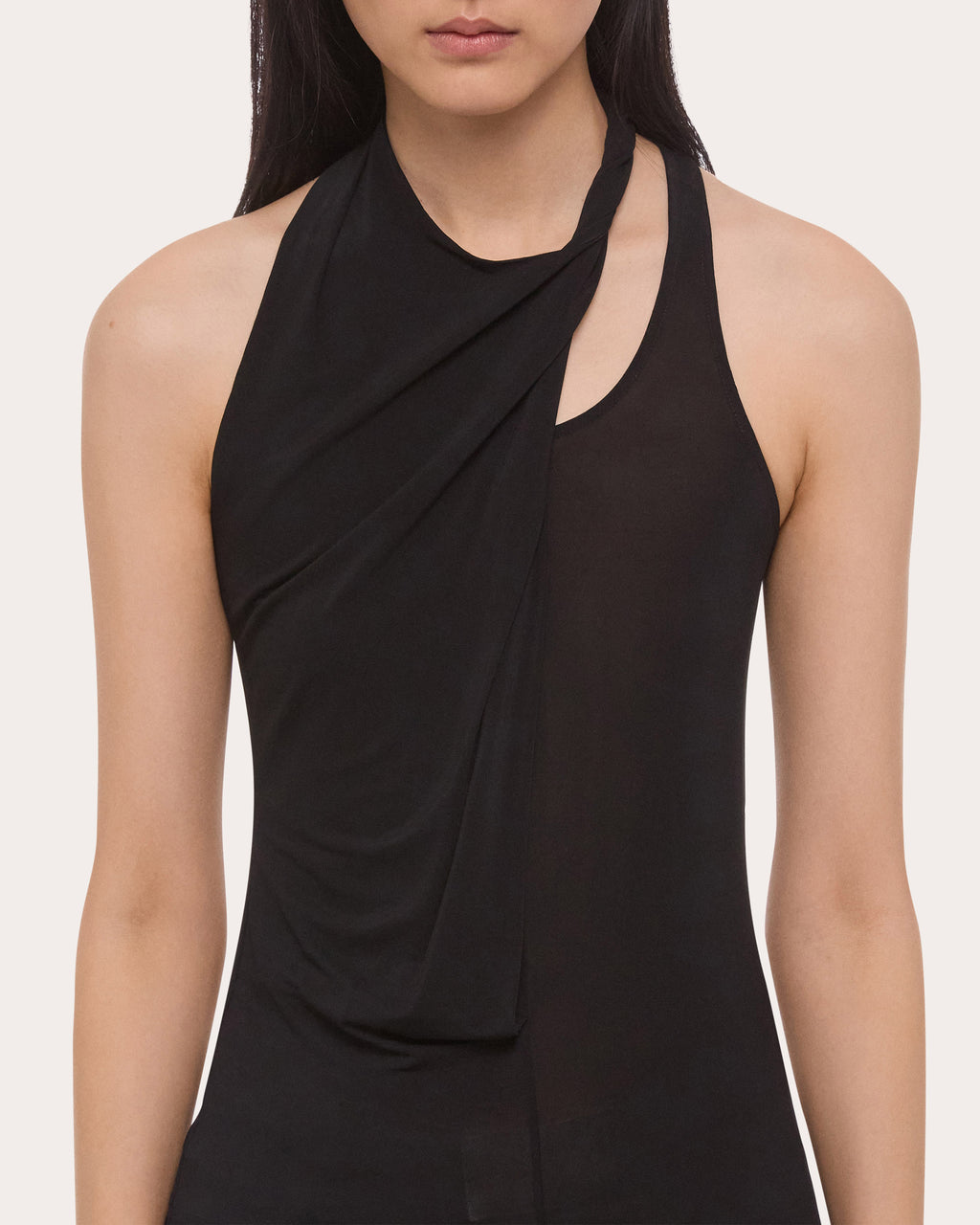 Jersey Asymmetric Twist Tank Top
