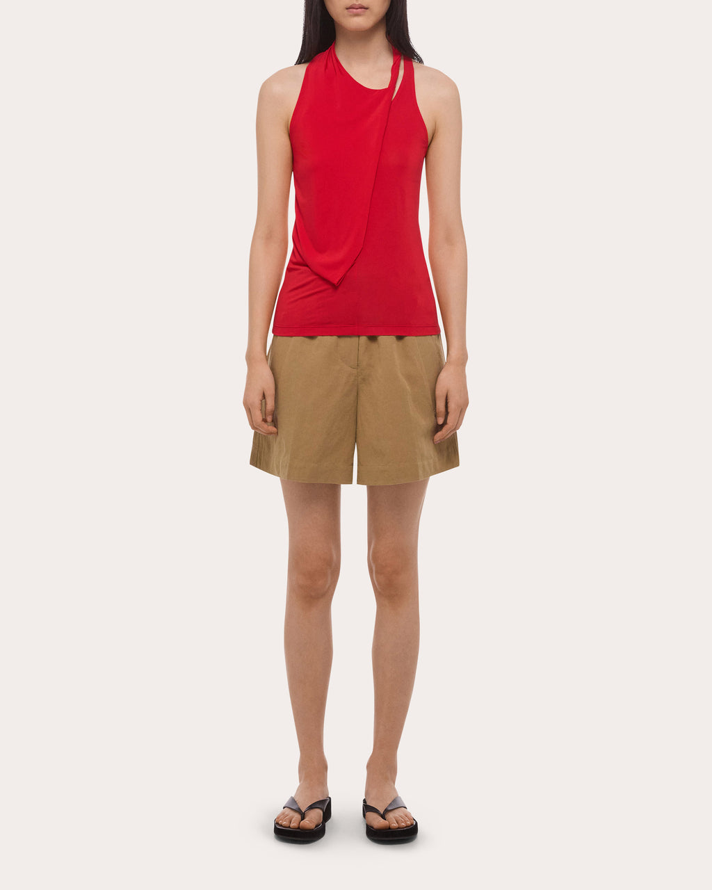 Jersey Asymmetric Twist Tank Top