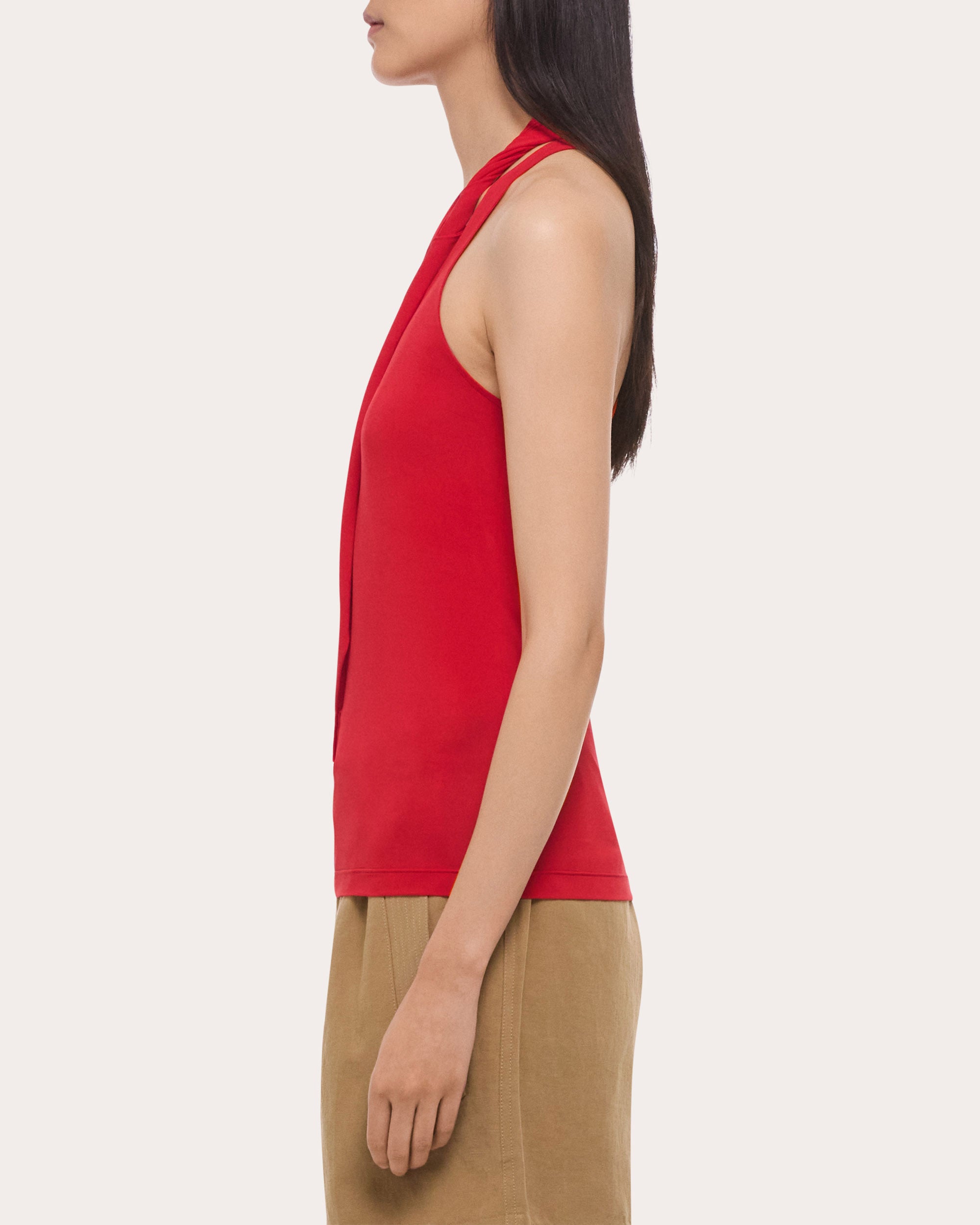 Jersey Asymmetric Twist Tank Top