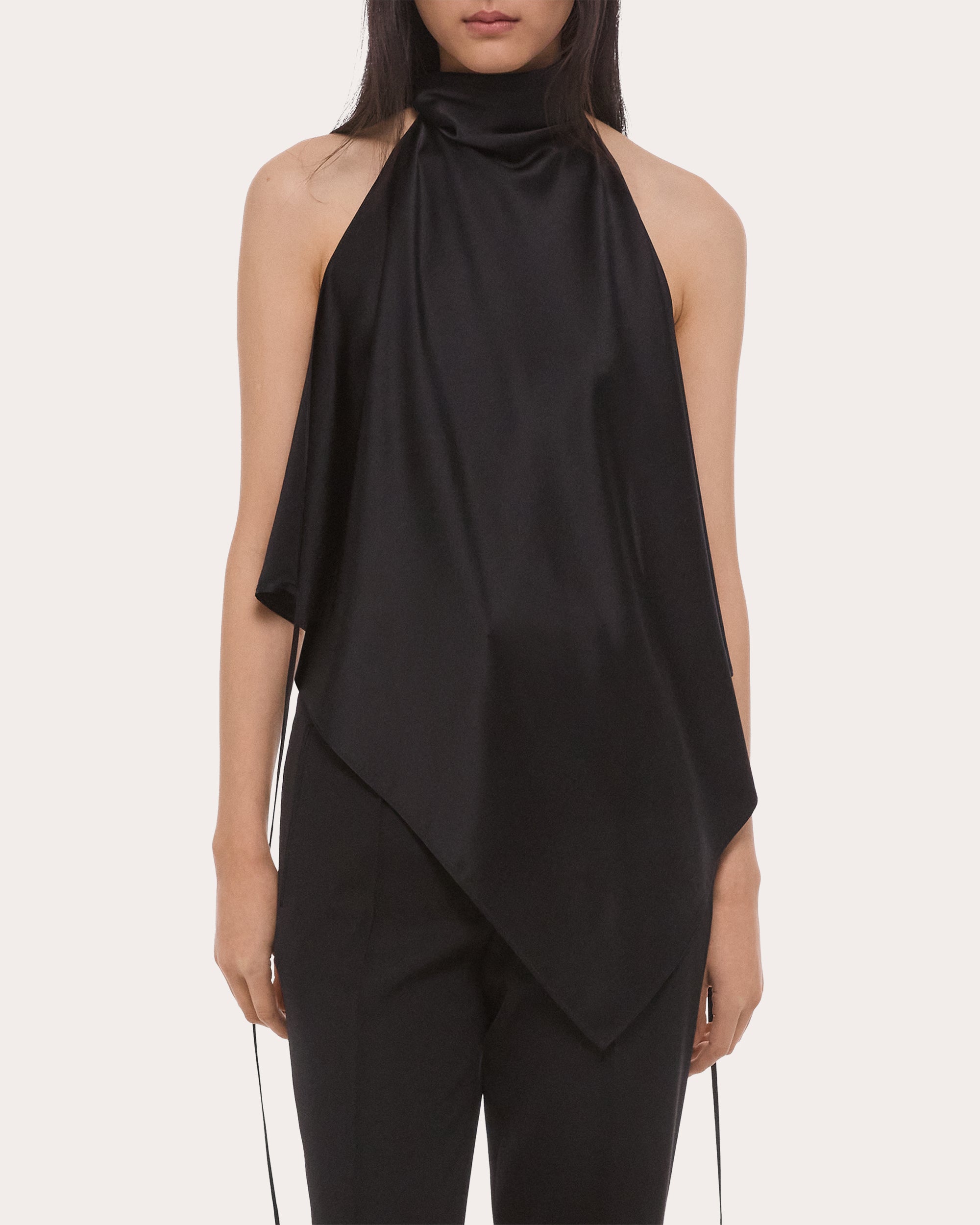 Silk Tie Scarf Halter Top