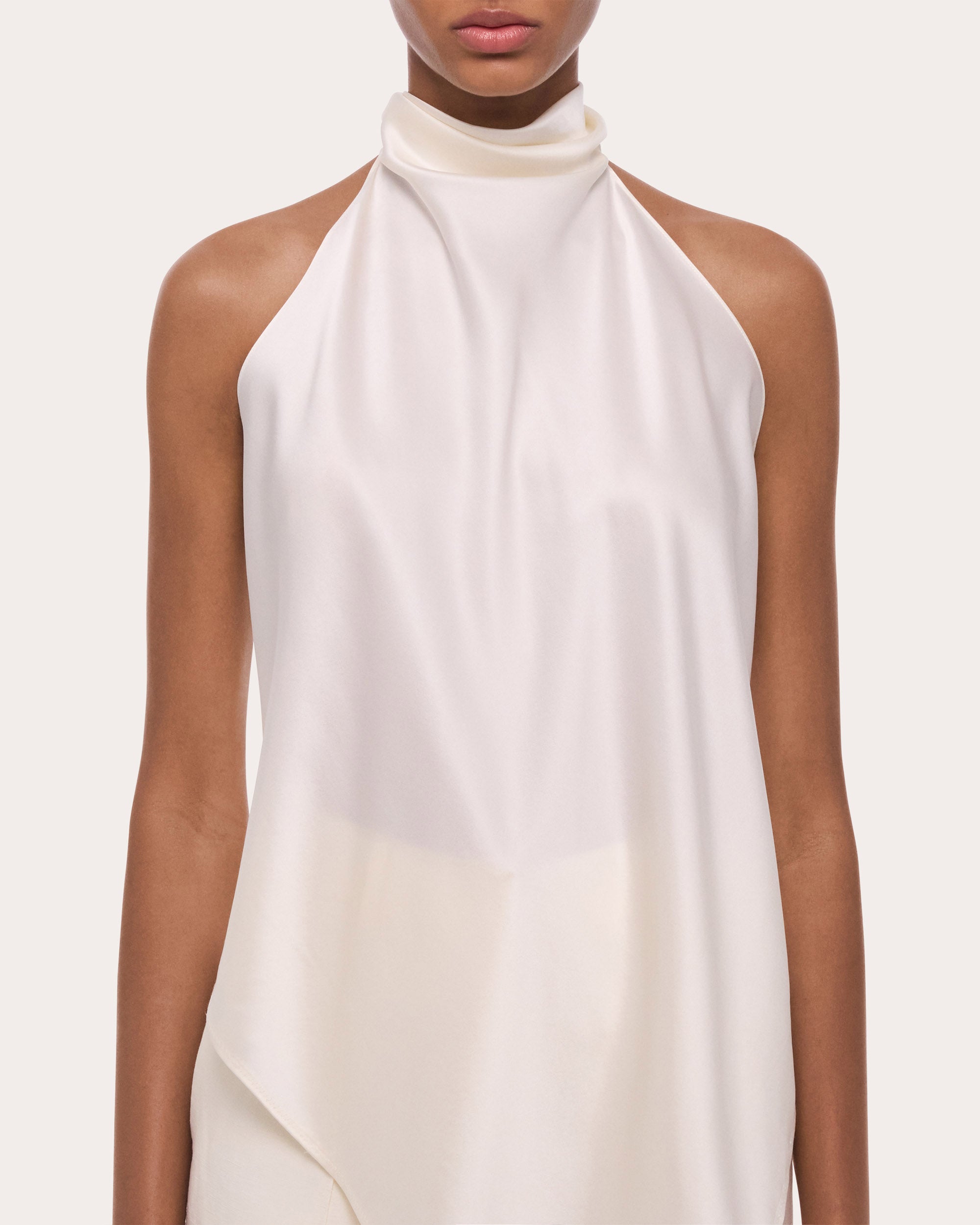 Silk Tie Scarf Halter Top