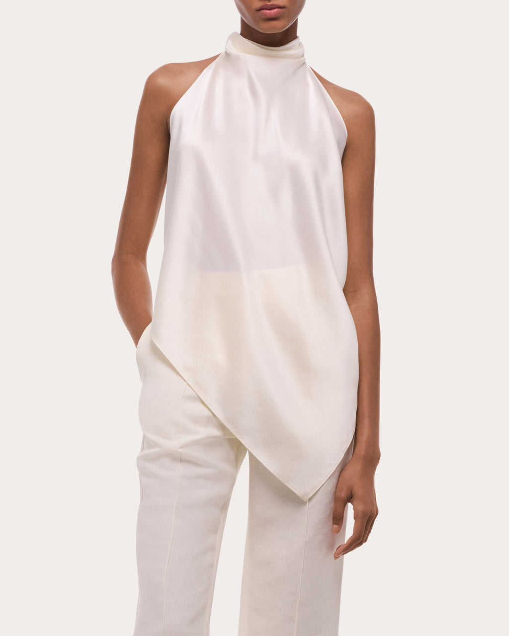 Silk Tie Scarf Halter Top