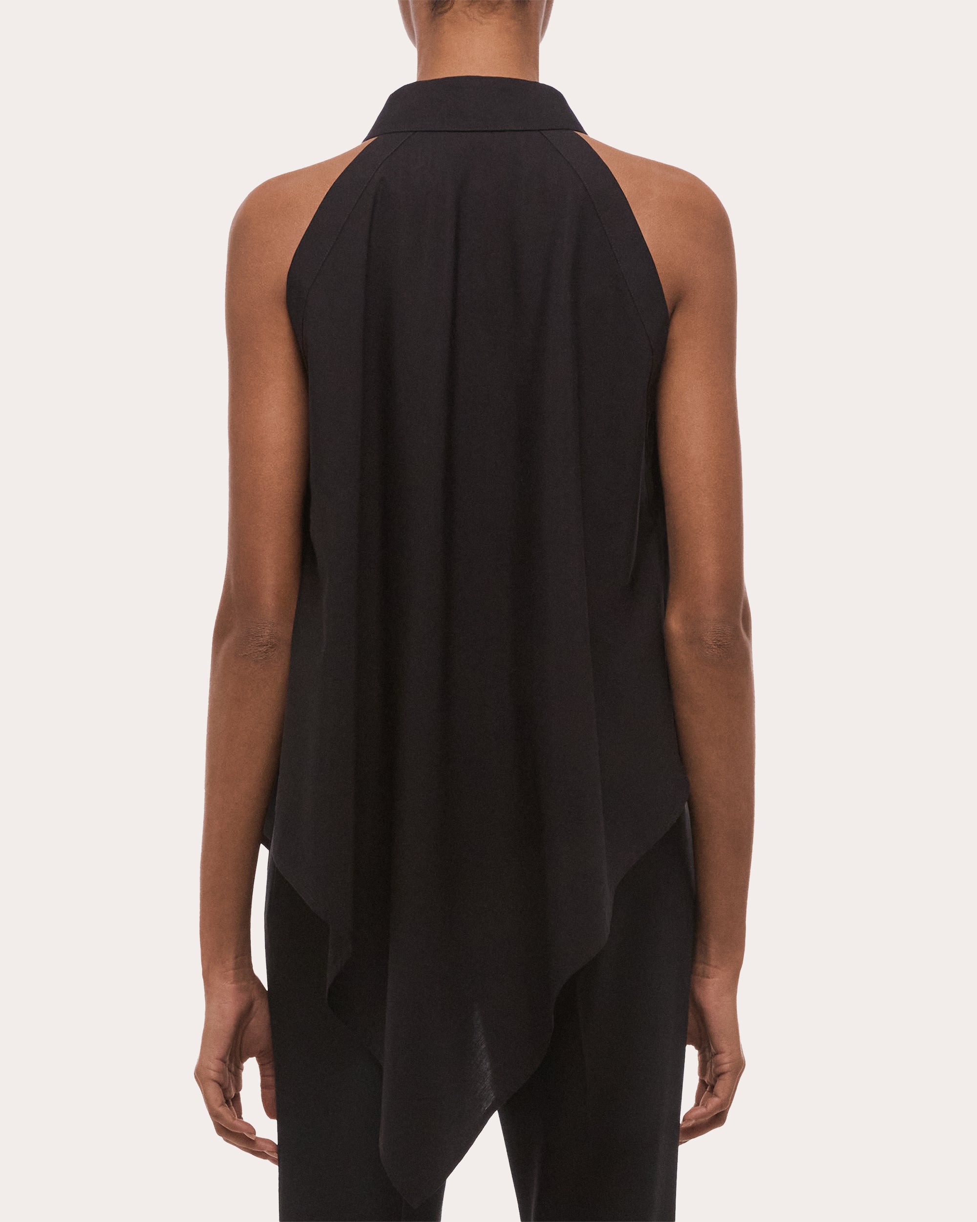 Poplin Collared Scarf Top
