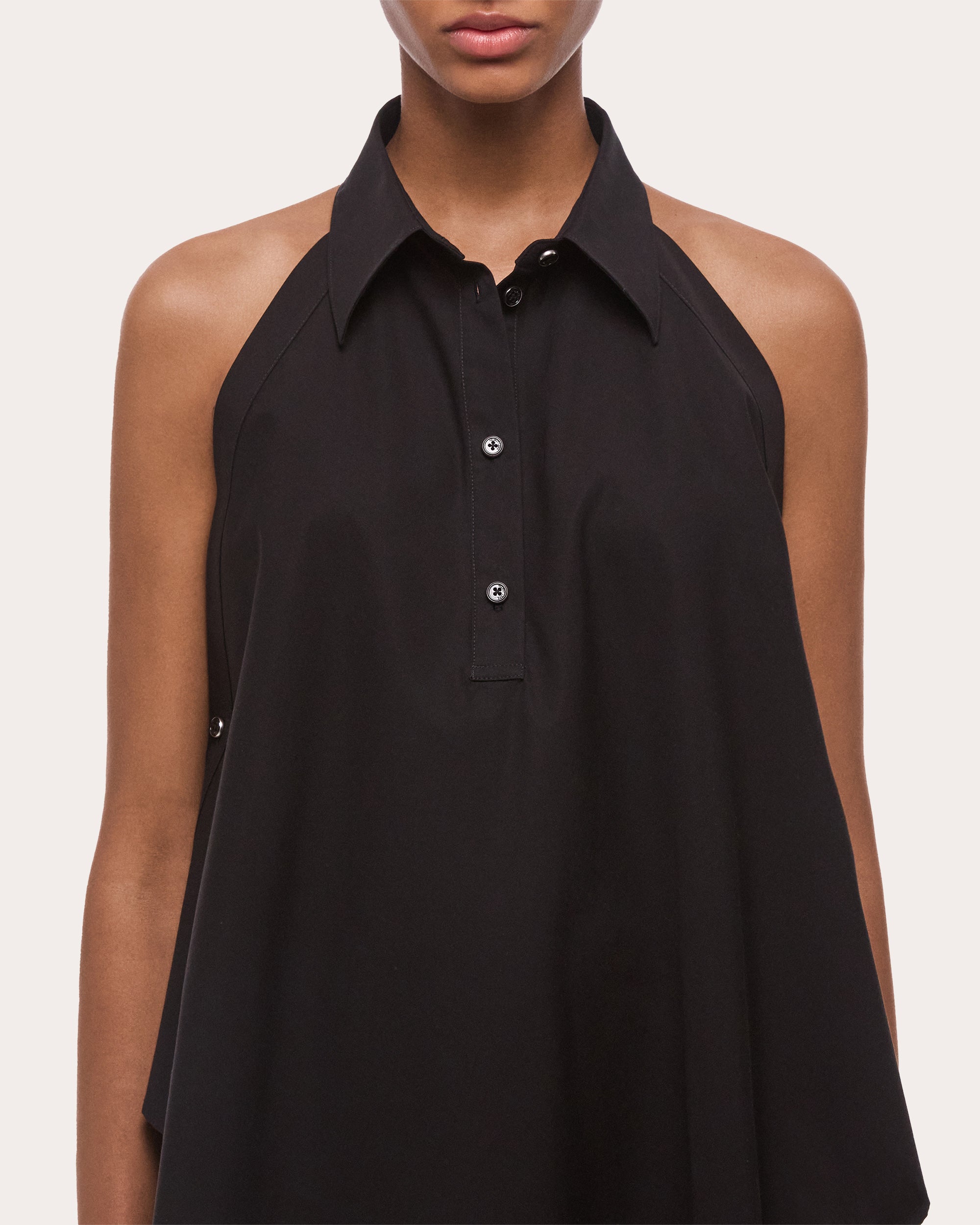 Poplin Collared Scarf Top