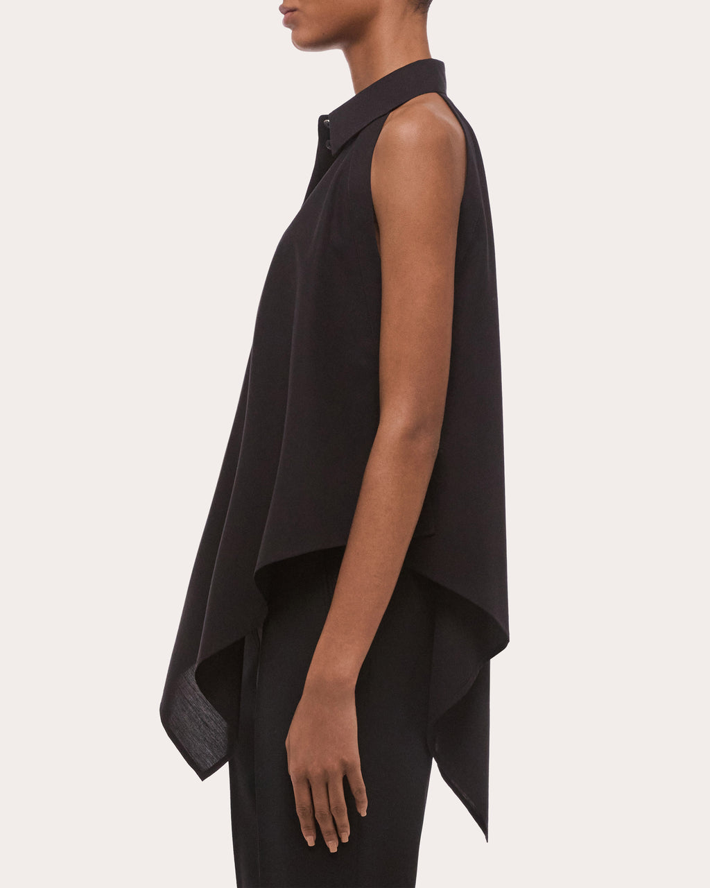 Poplin Collared Scarf Top