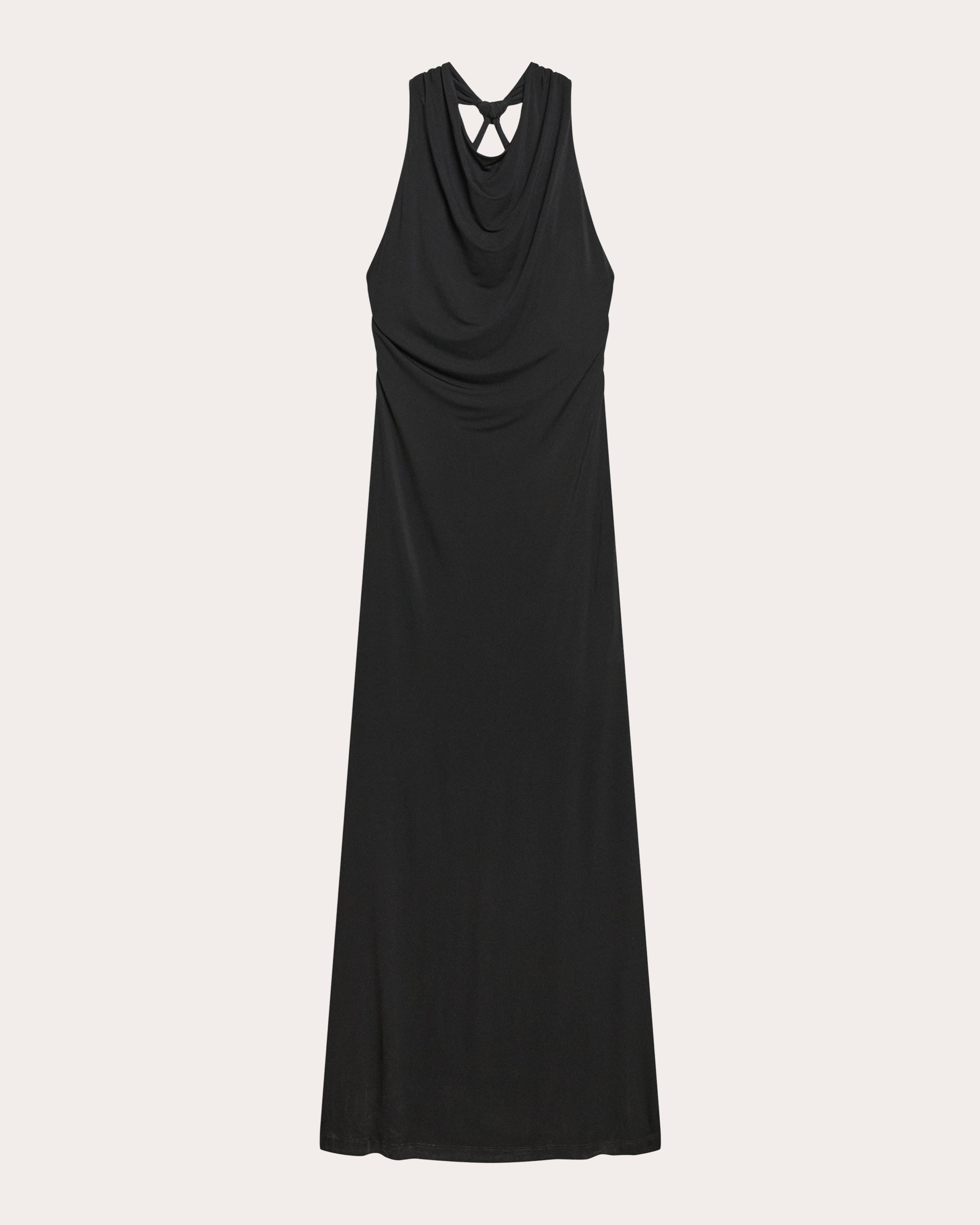 Jersey Knotted Halter Maxi Dress