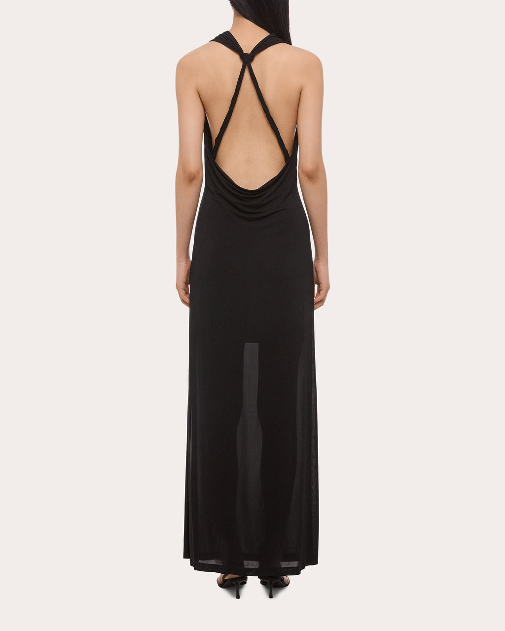 Jersey Knotted Halter Maxi Dress