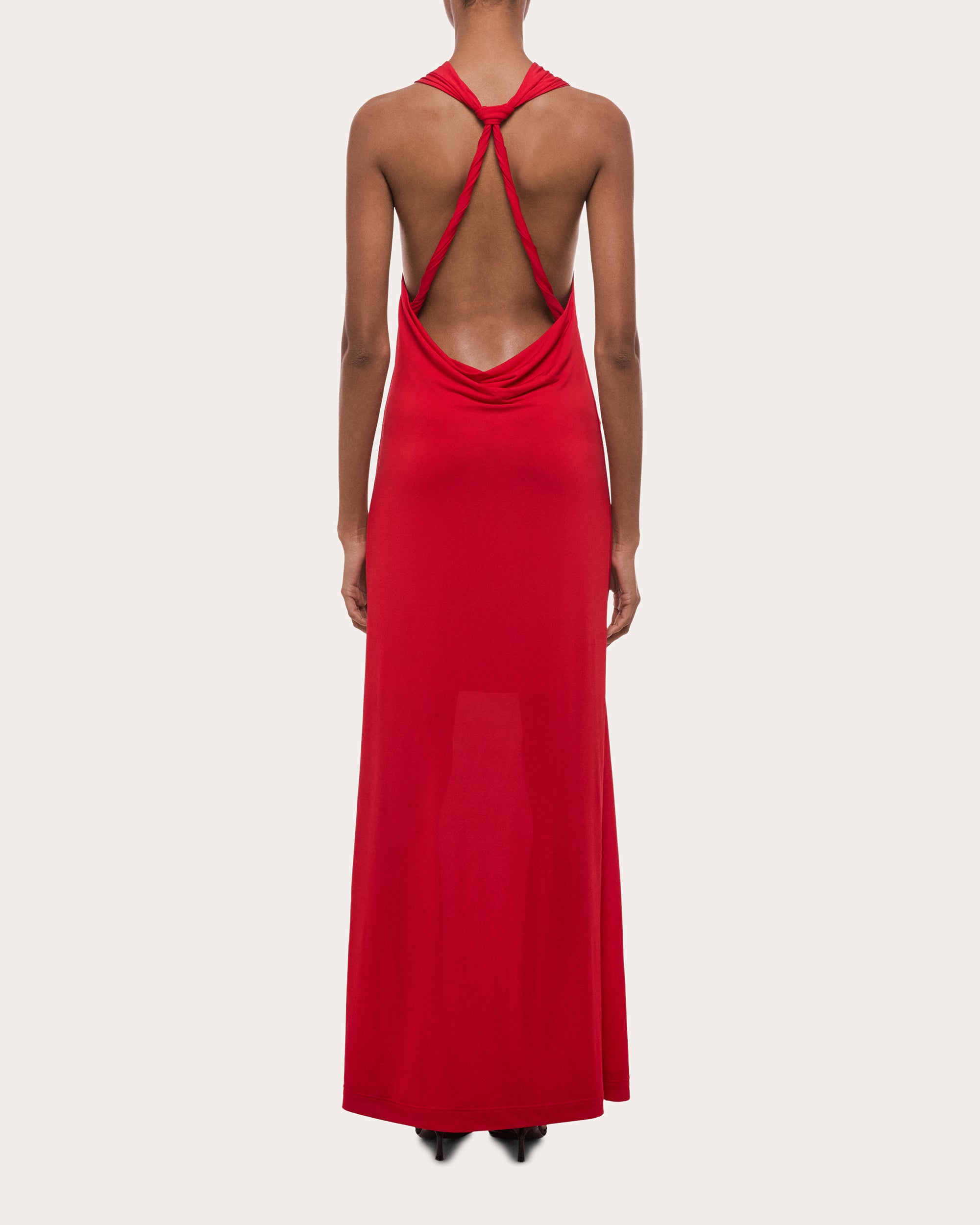 Jersey Knotted Halter Maxi Dress | Olivela