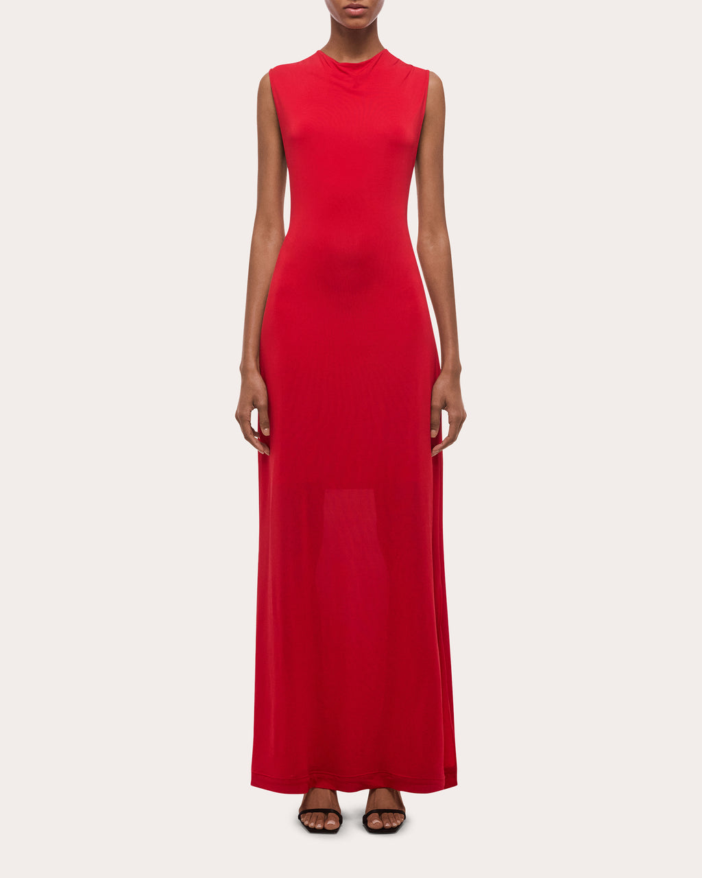 Jersey Knotted Halter Maxi Dress