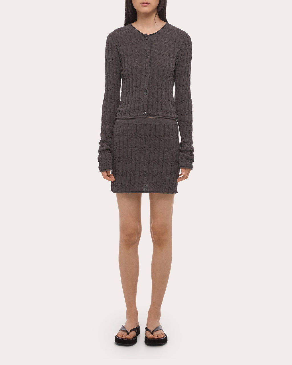 Cable Knit Cropped Cardigan