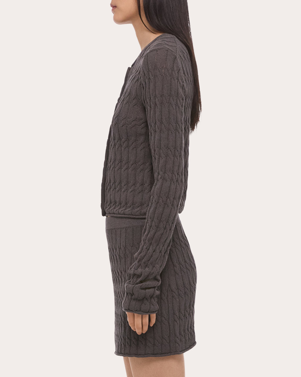 Cable Knit Cropped Cardigan