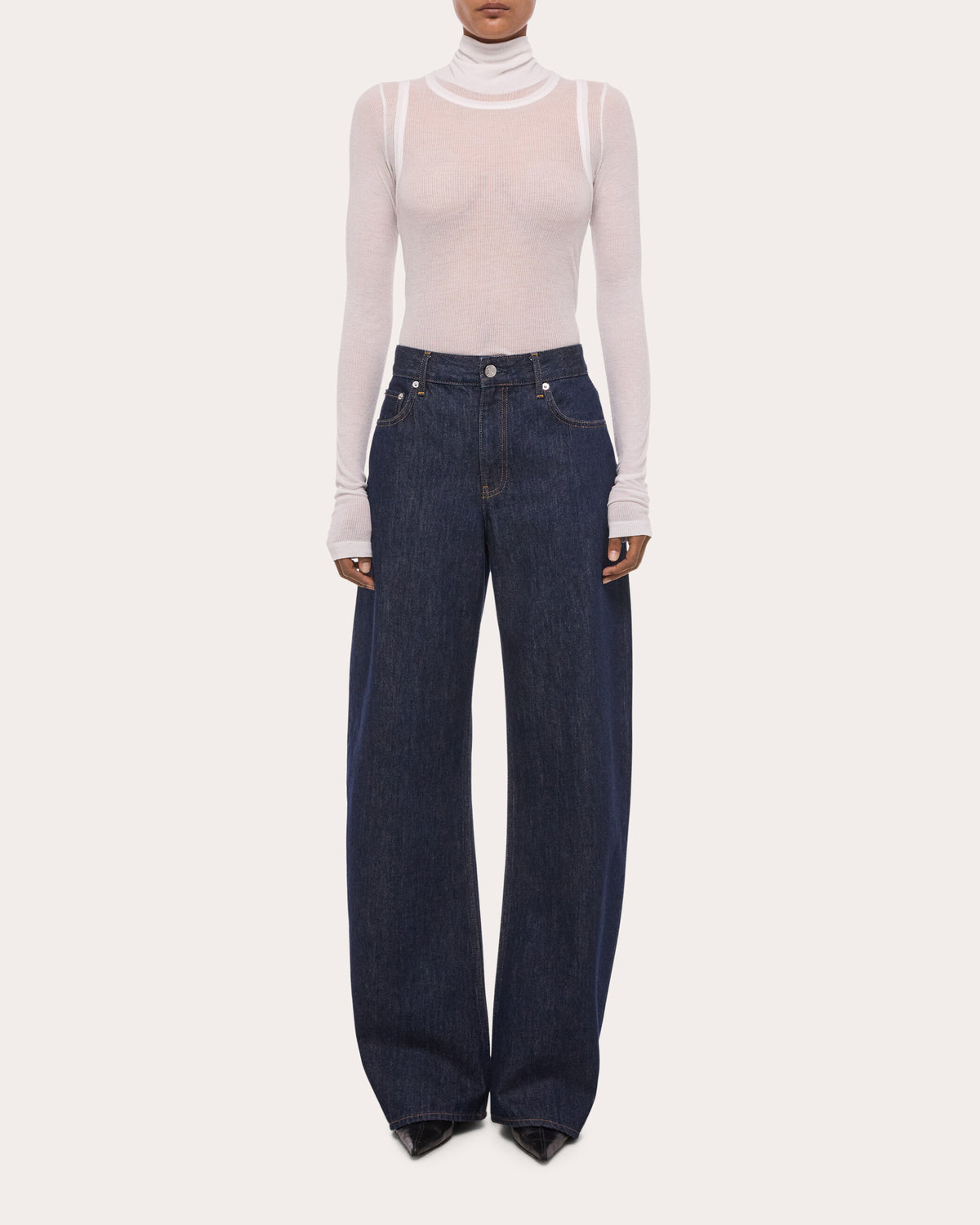 Mid-Rise Saddle Jeans