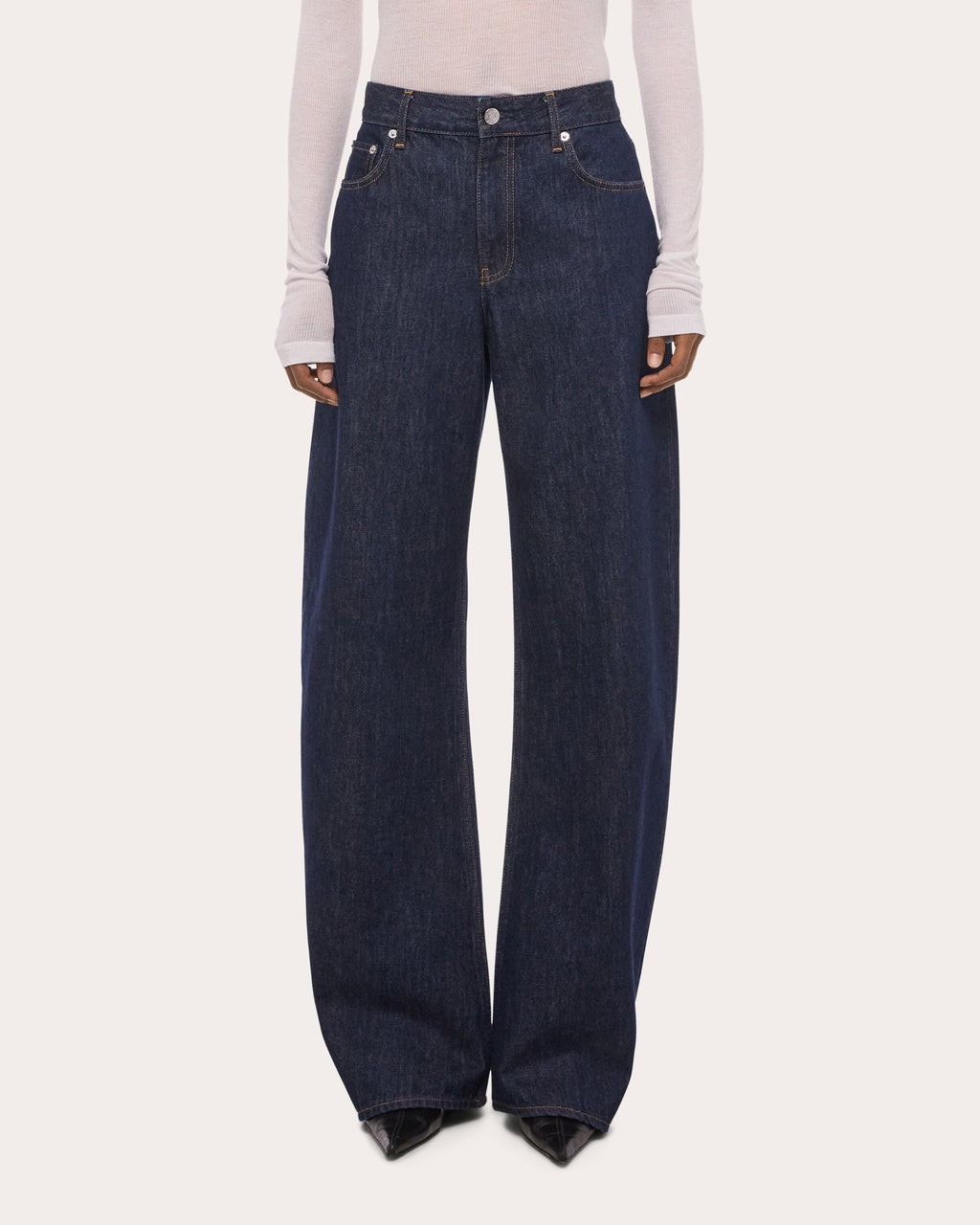 Mid-Rise Saddle Jeans