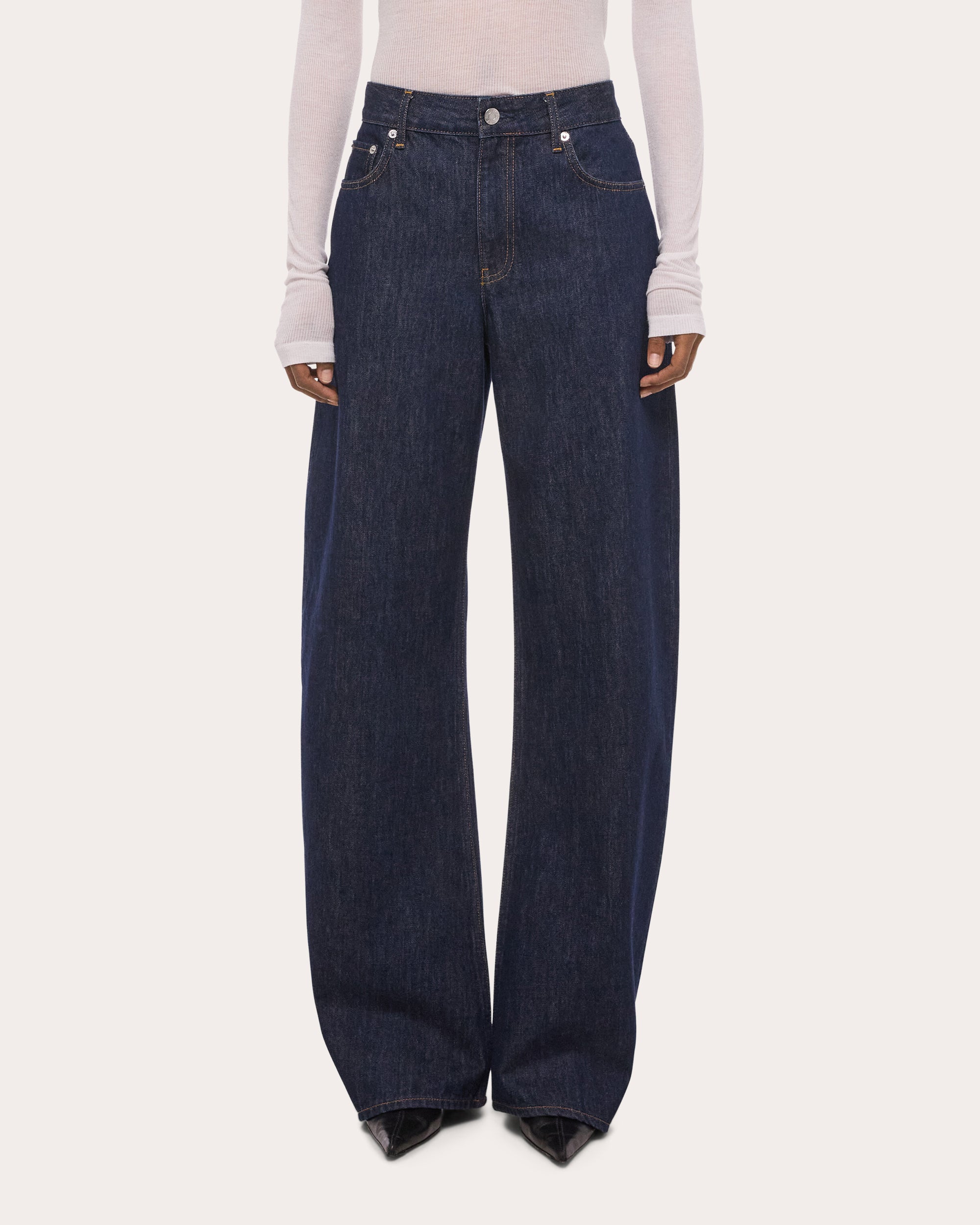 Mid-Rise Saddle Jeans