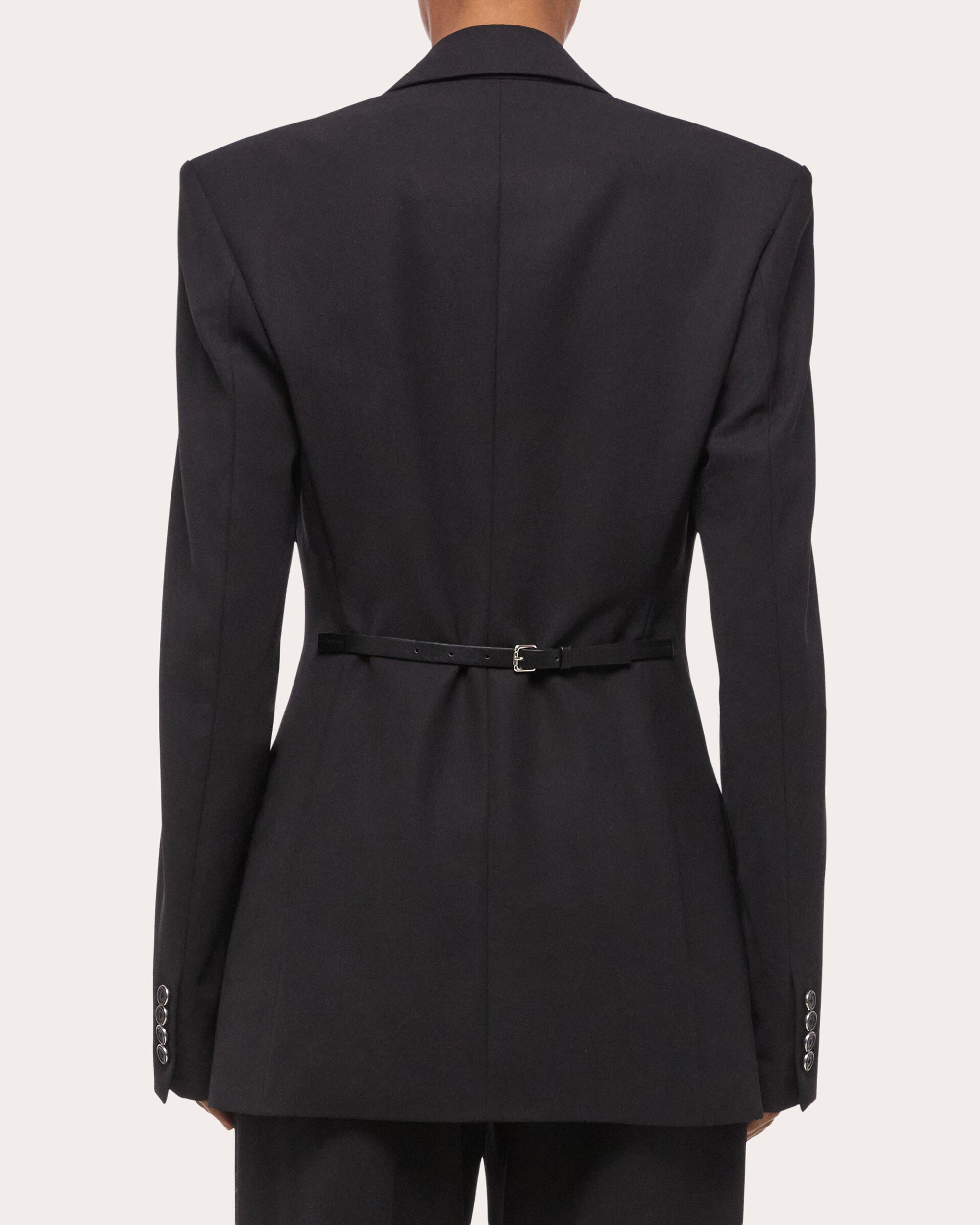 Wool Gabardine Wardrobe Belted Blazer