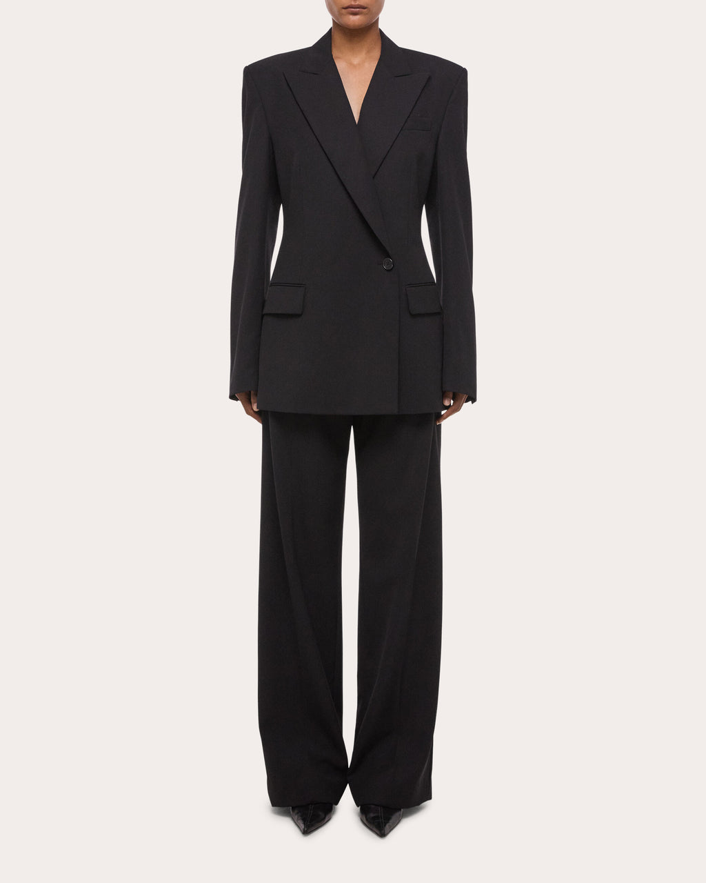 Wool Gabardine Wardrobe Belted Blazer