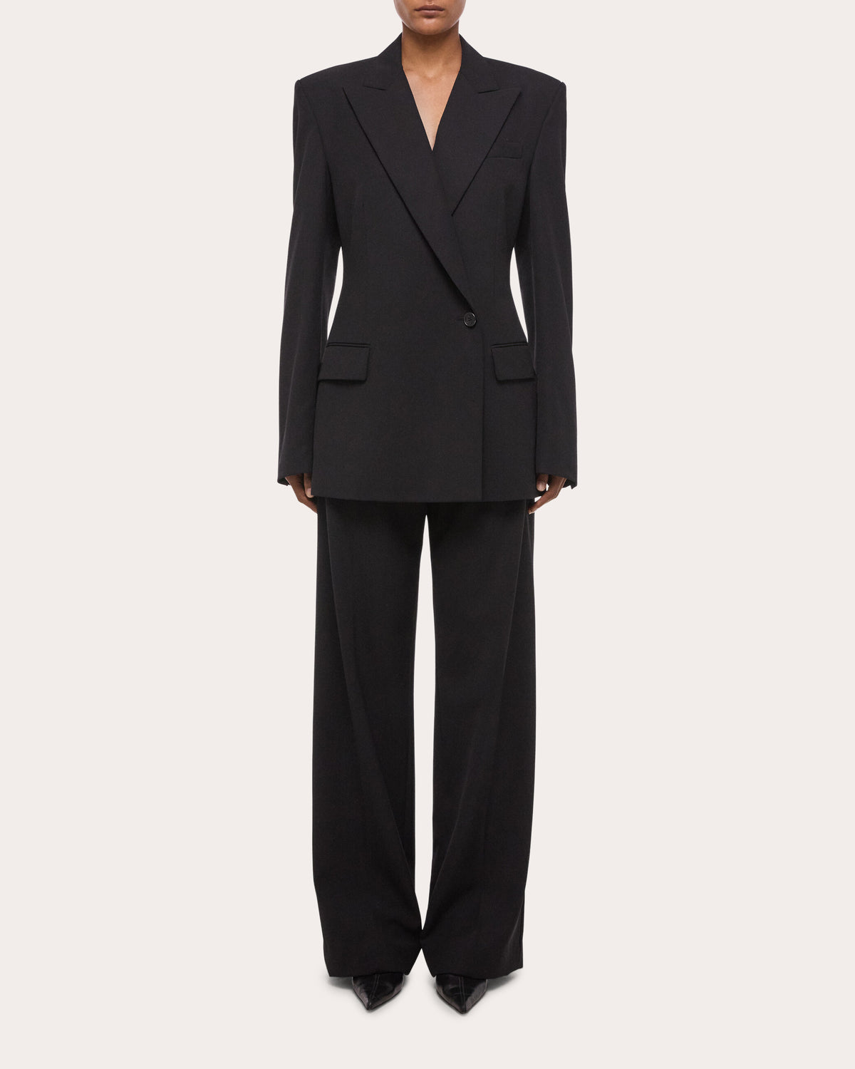 Wool Gabardine Wardrobe Belted Blazer