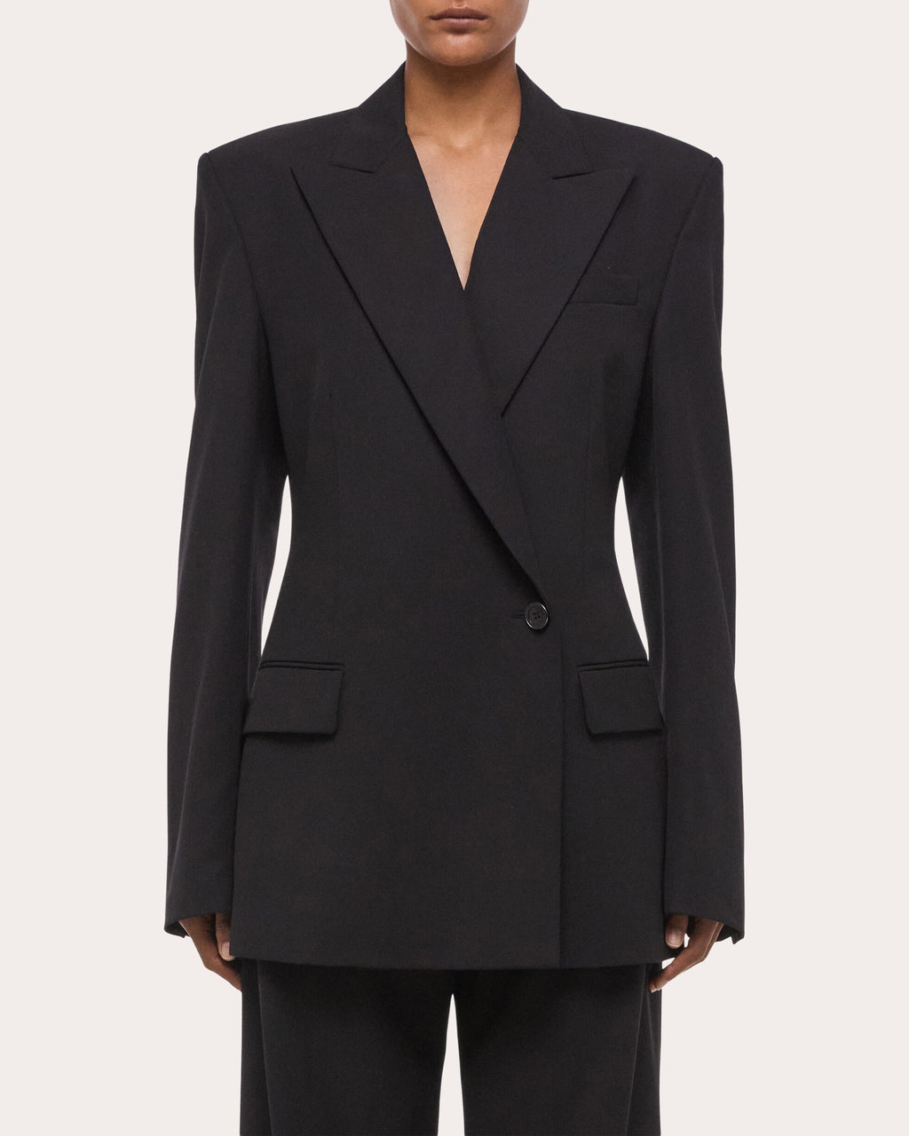 Wool Gabardine Wardrobe Belted Blazer