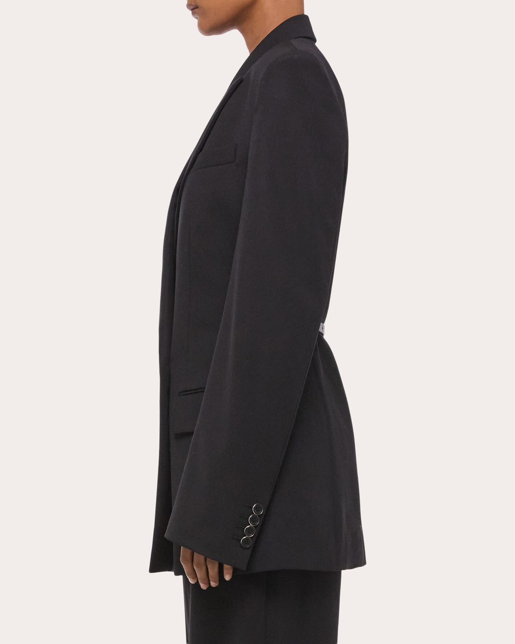 Wool Gabardine Wardrobe Belted Blazer