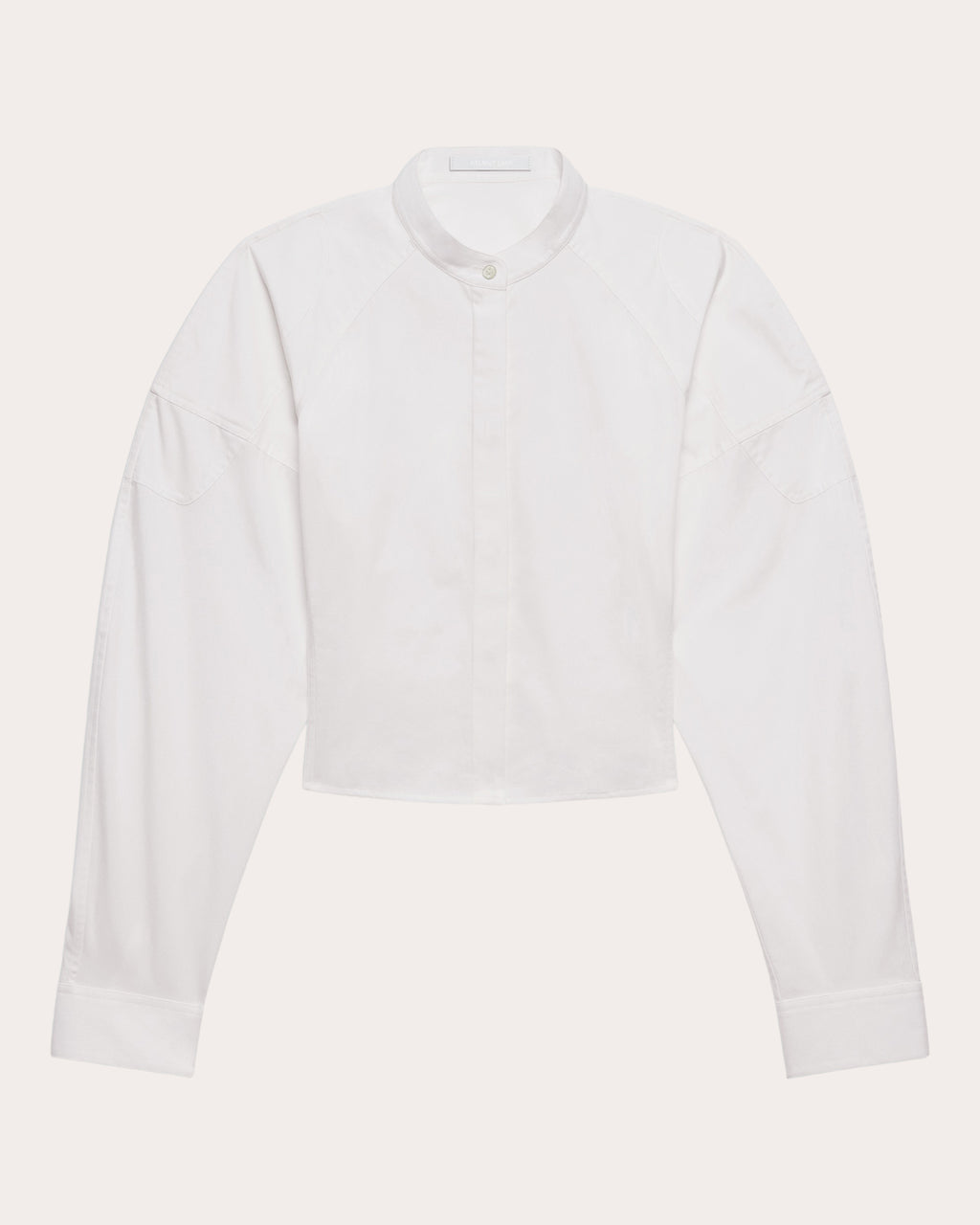 Cotton Poplin Cropped Saddle Shirt