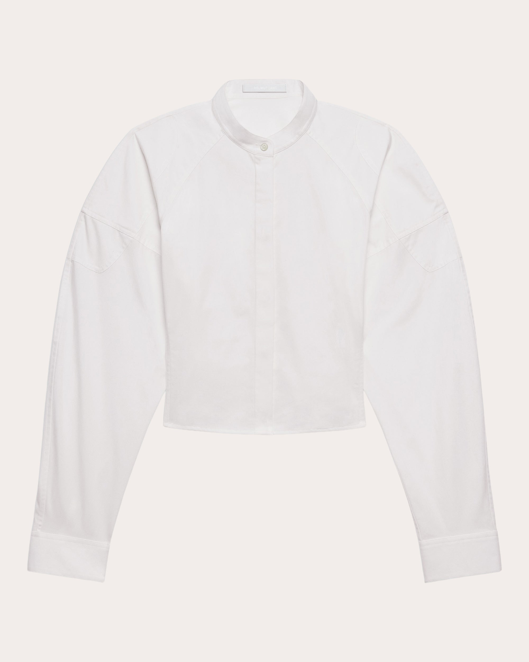 Cotton Poplin Cropped Saddle Shirt