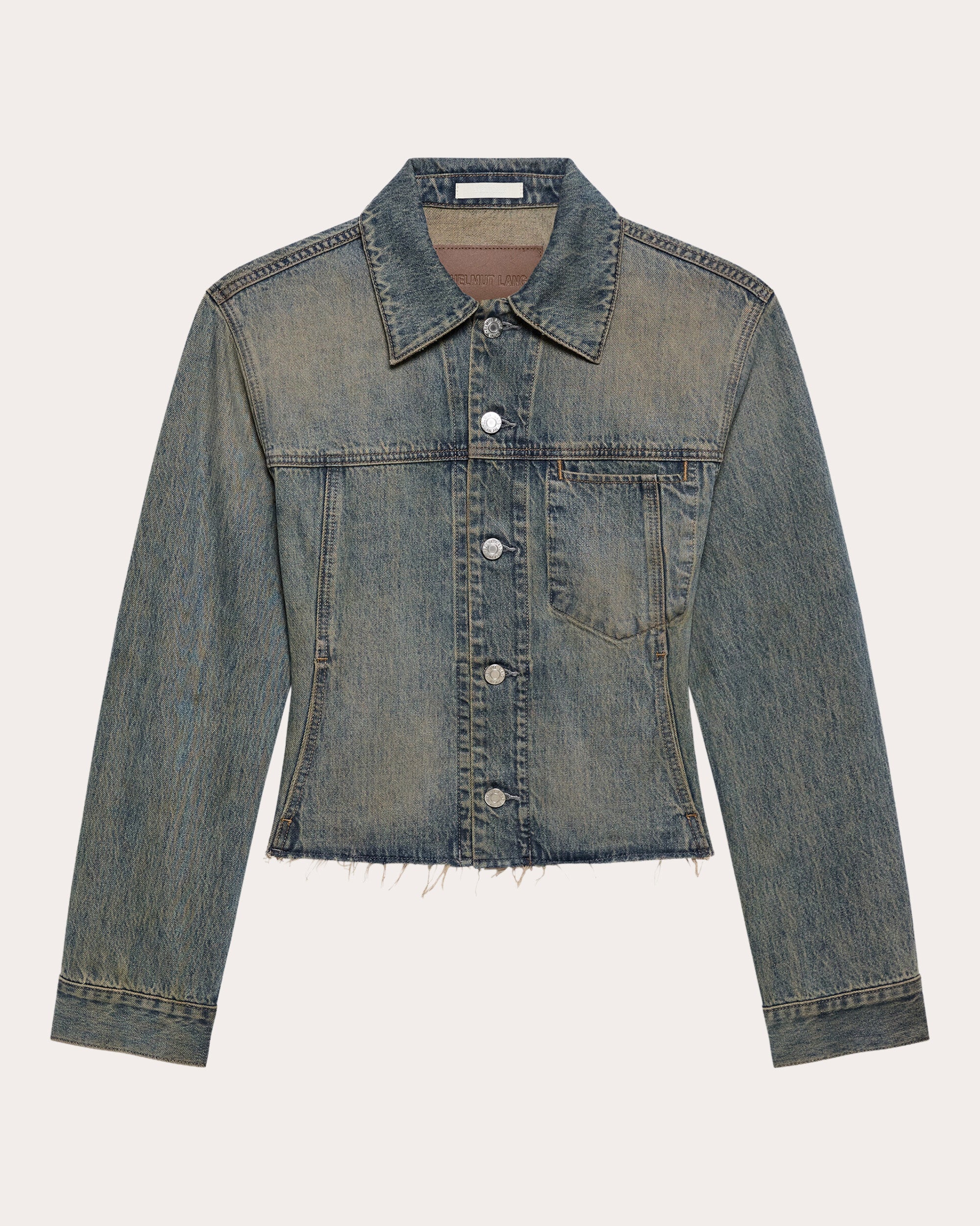 Raw-Hem Denim Trucker Jacket