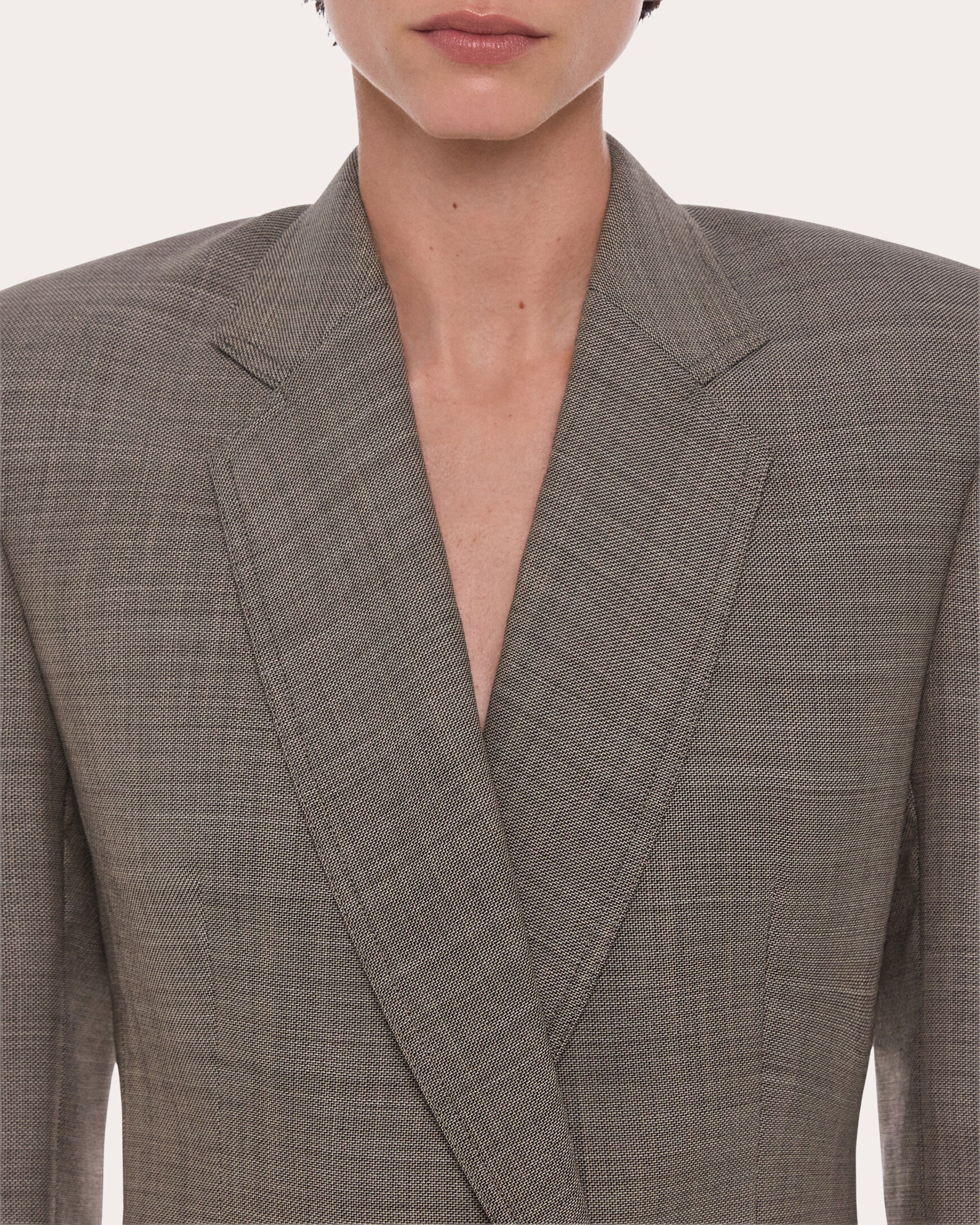 Sculptural Wool-Blend Blazer