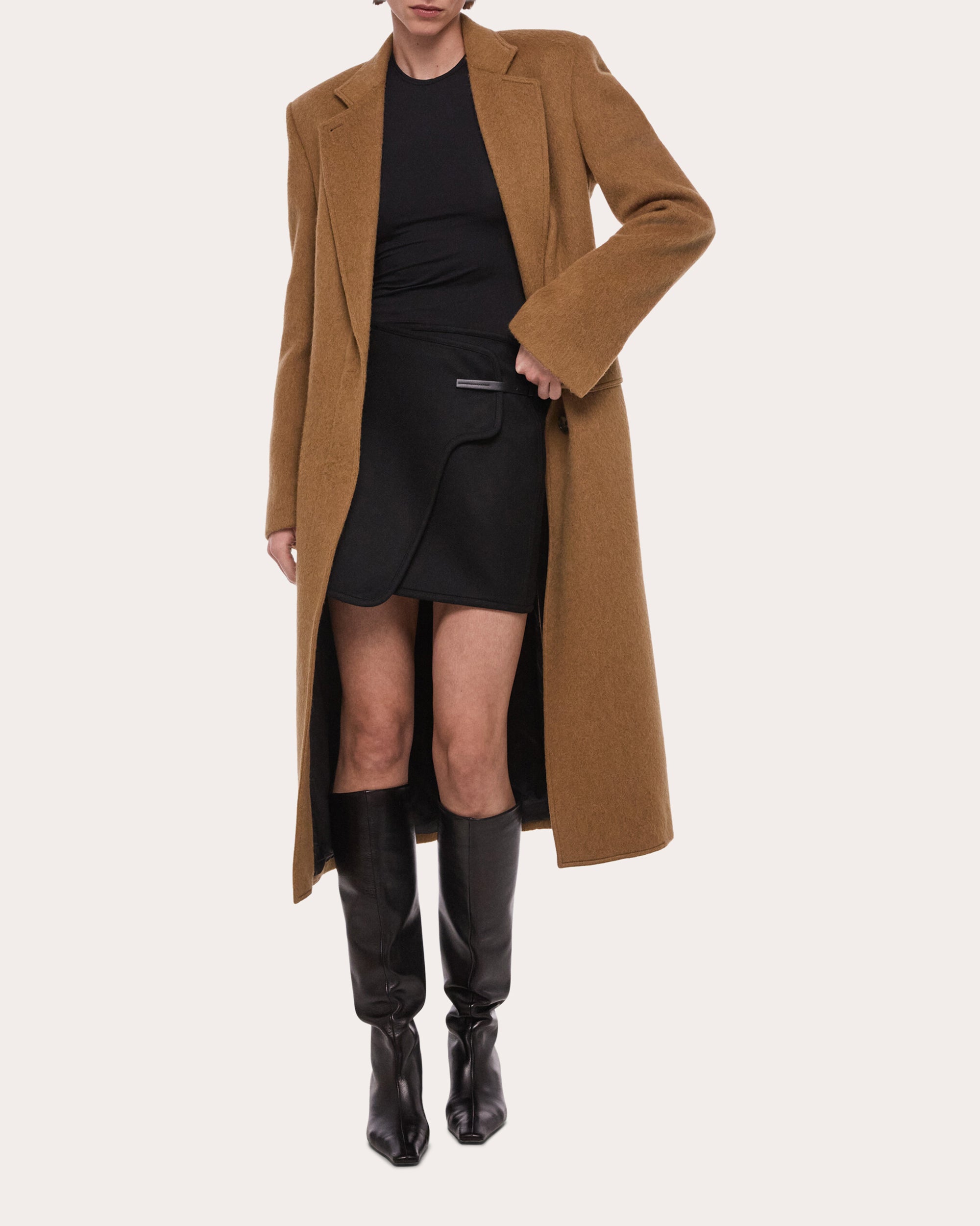 Twill Saddle Mini Wrap Skirt