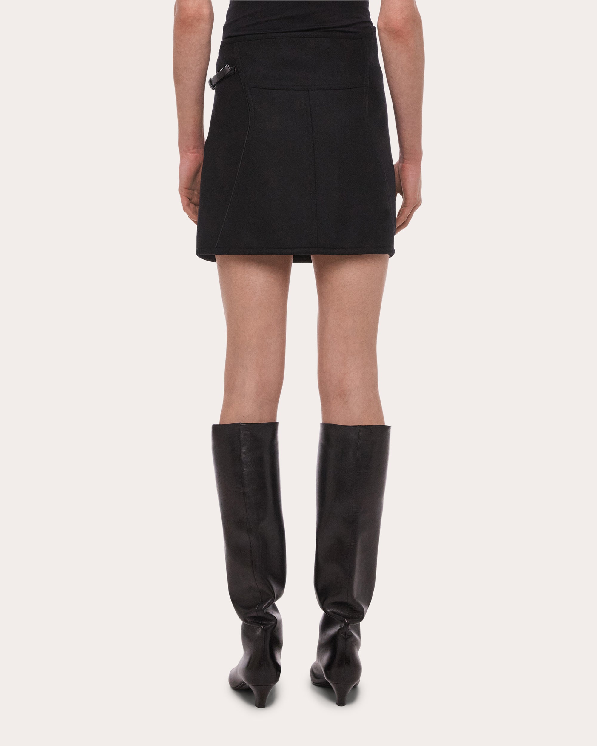 Twill Saddle Mini Wrap Skirt