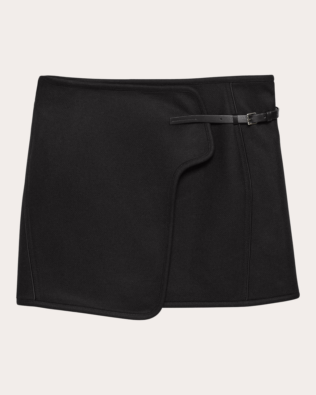 Twill Saddle Mini Wrap Skirt